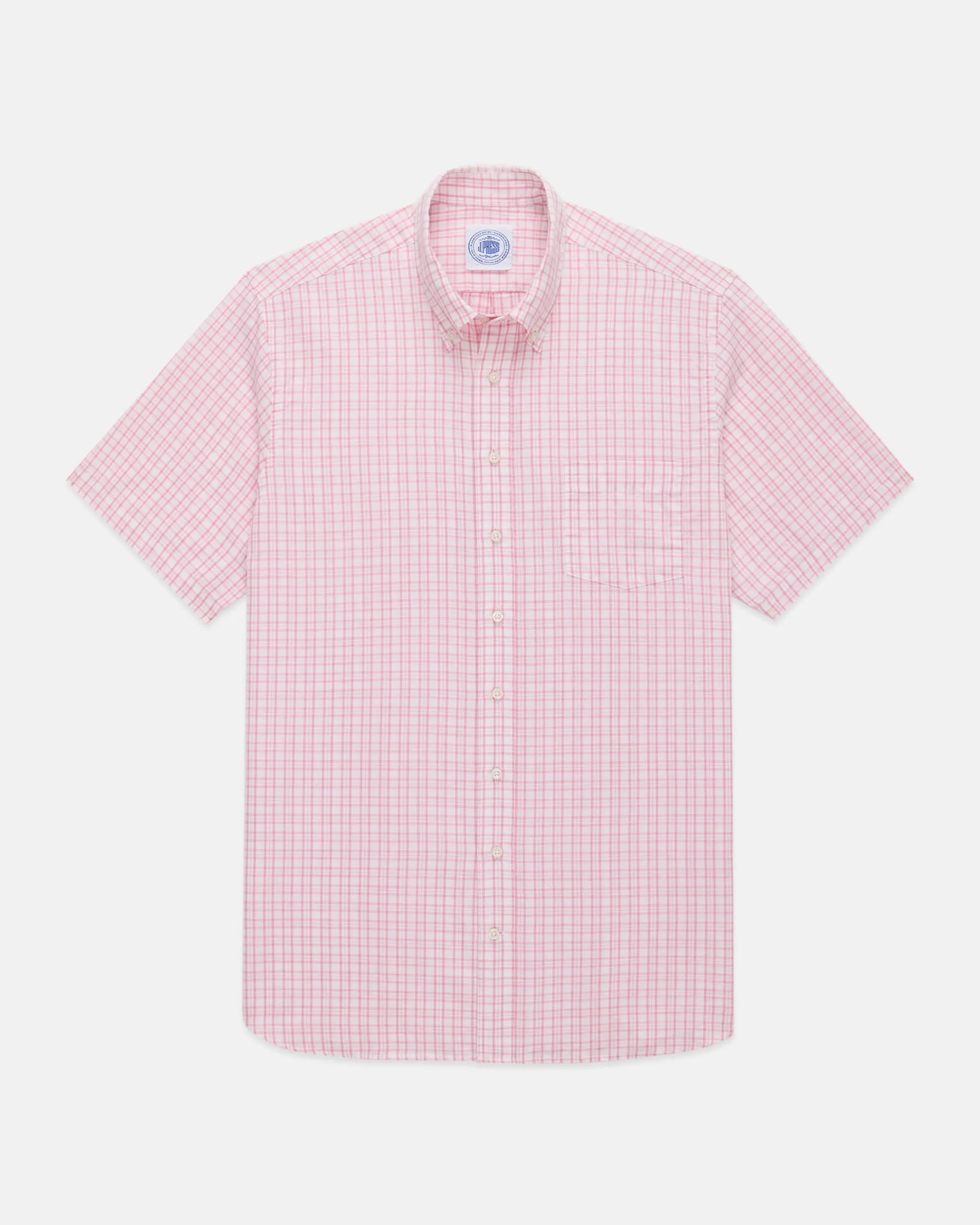 PINK CHECK COTTON/LINEN SHIRT