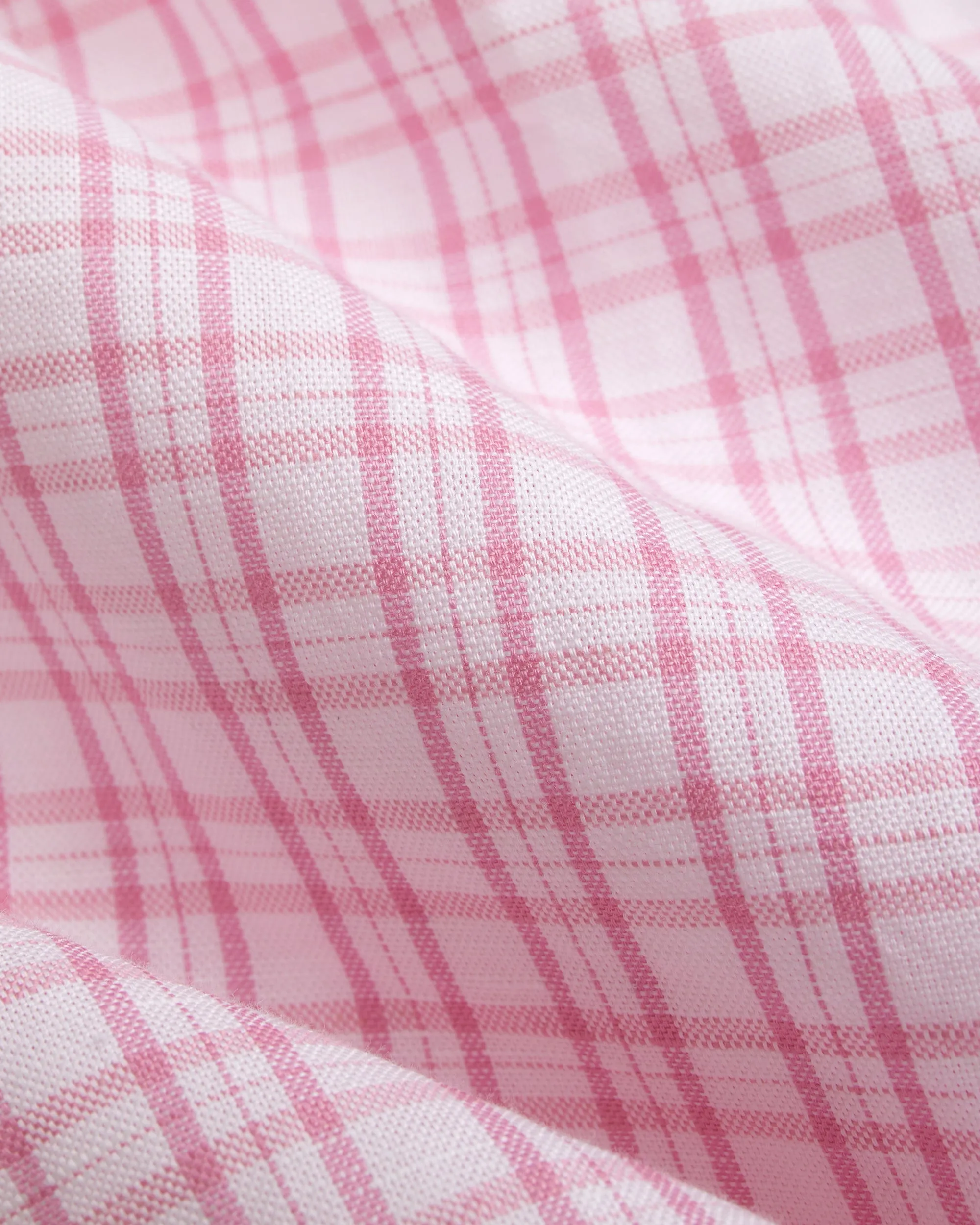 PINK CHECK COTTON/LINEN SHIRT