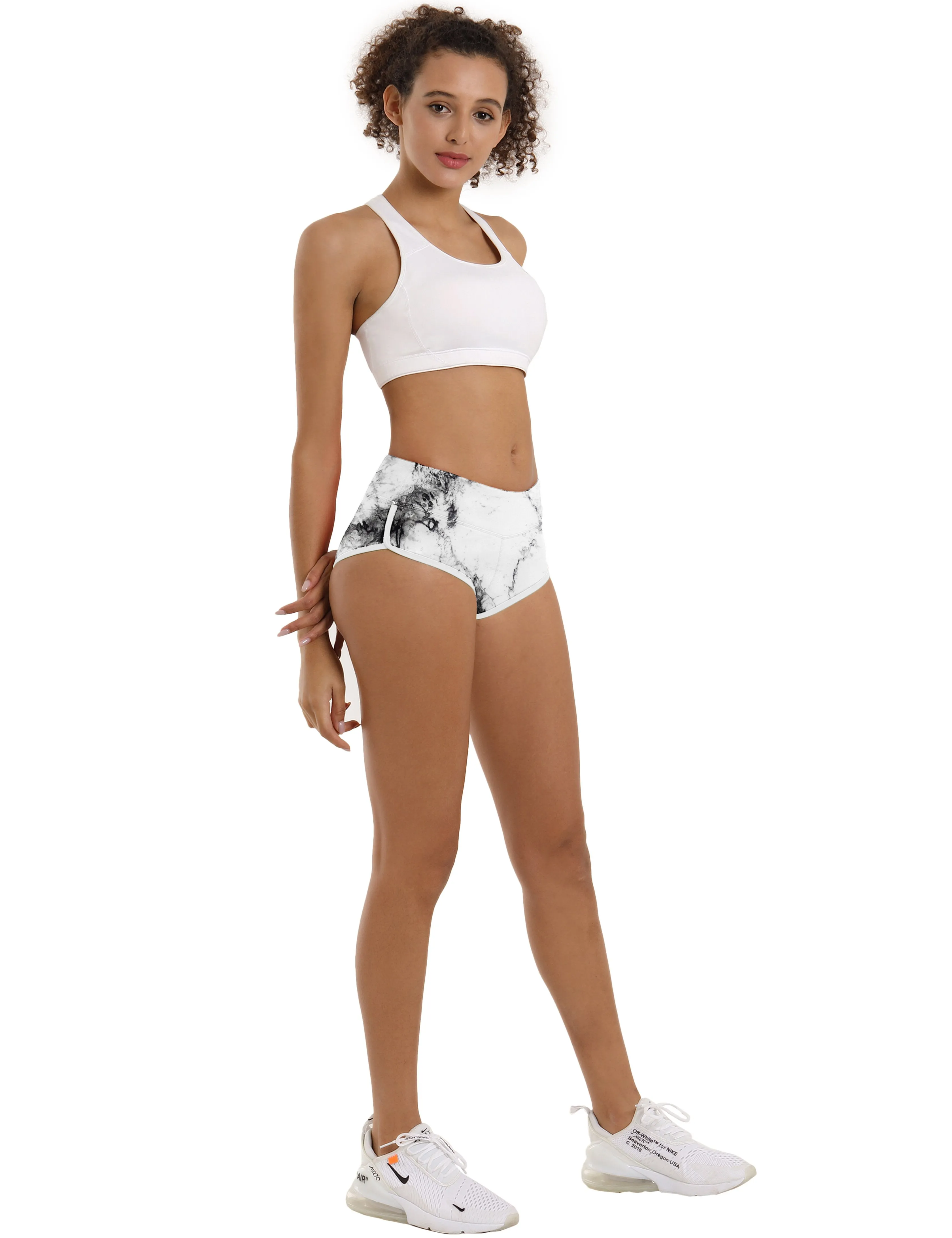 Printed Booty Running Shorts arabescato ins_Running