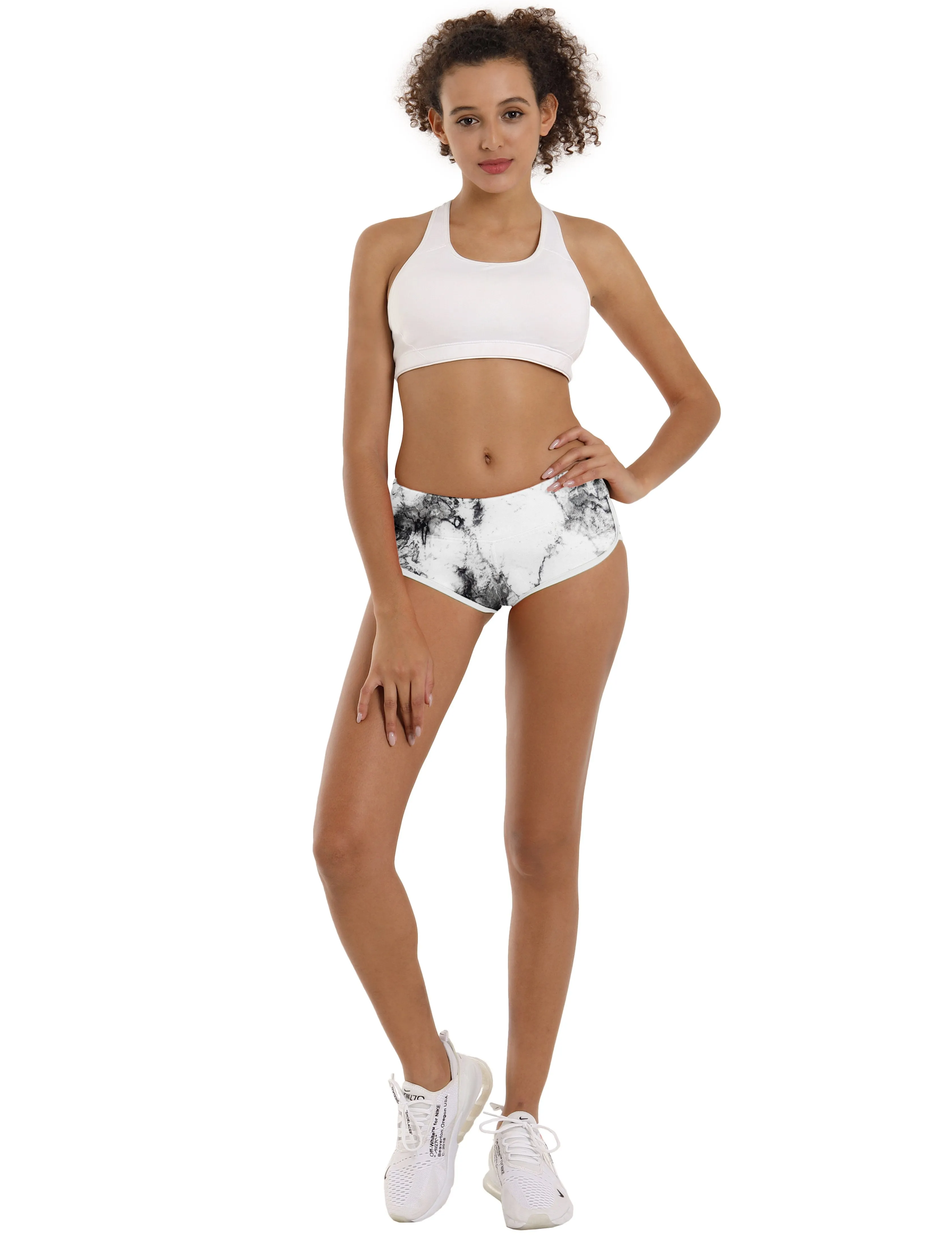 Printed Booty Running Shorts arabescato ins_Running