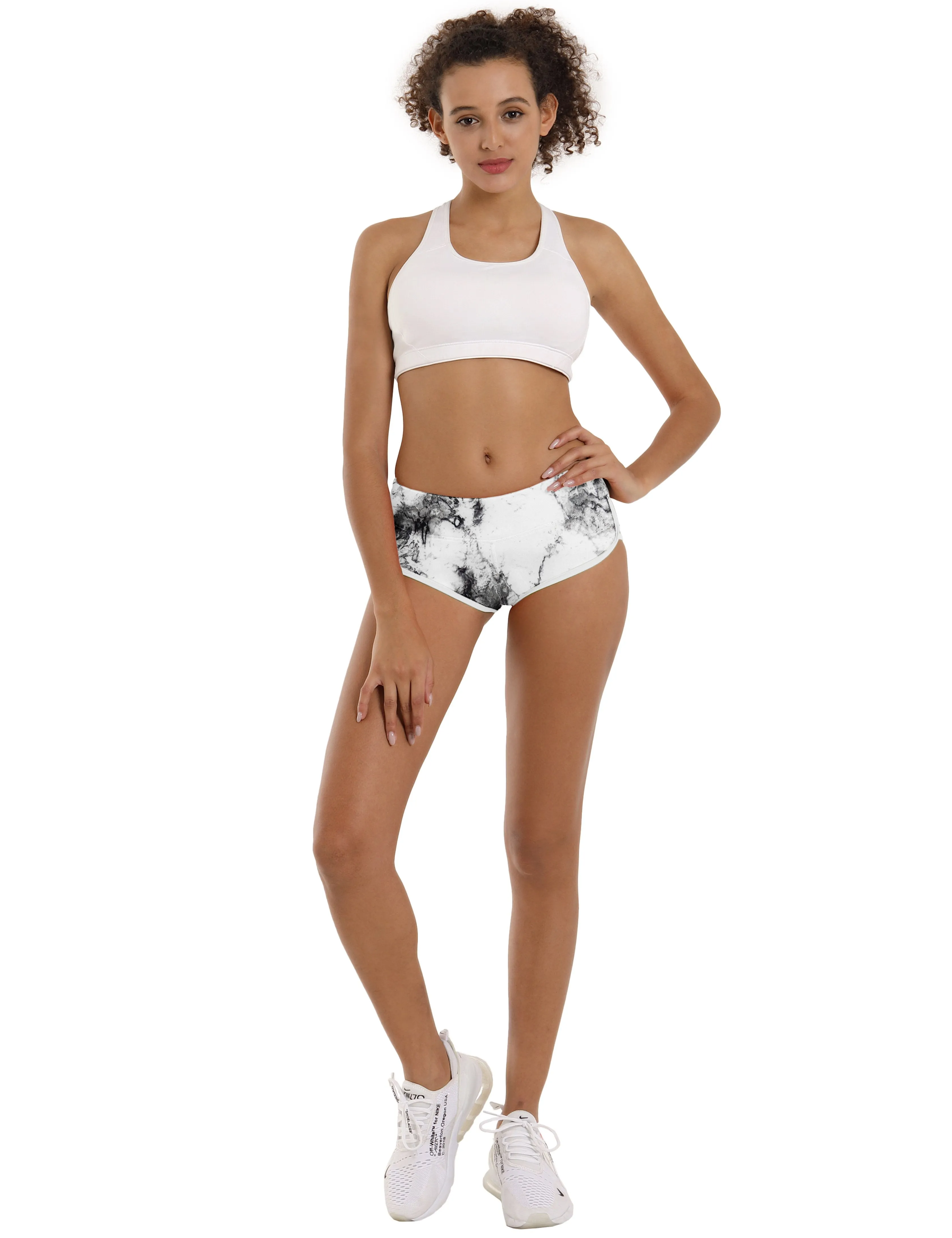 Printed Booty Running Shorts arabescato ins_Running