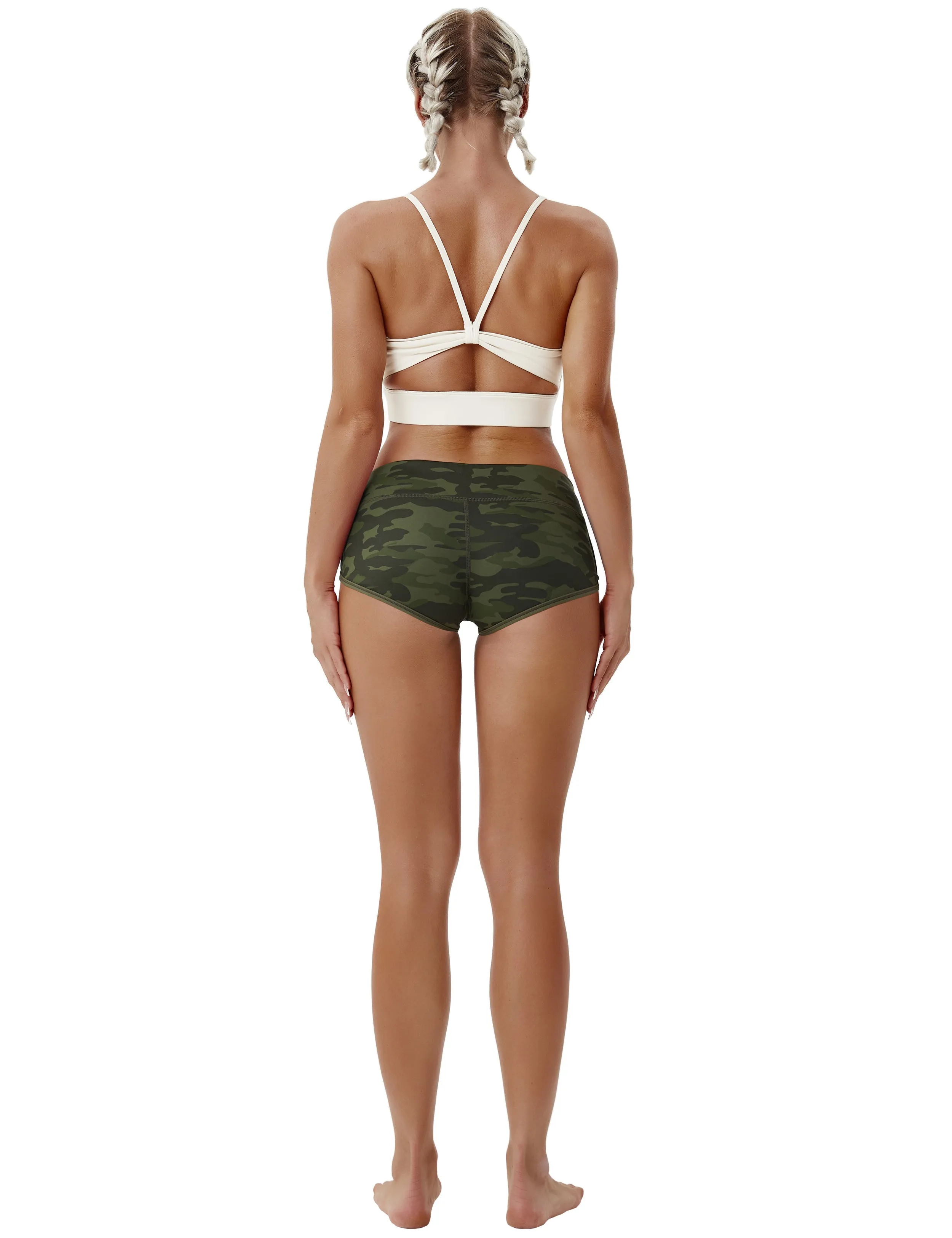Printed Booty Running Shorts green camo_Running