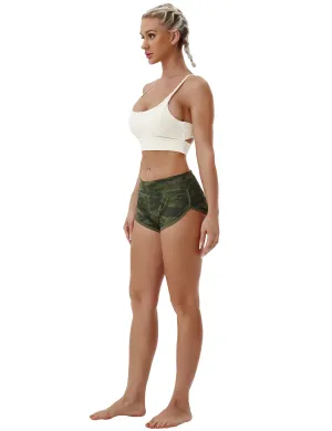 Printed Booty Running Shorts green camo_Running