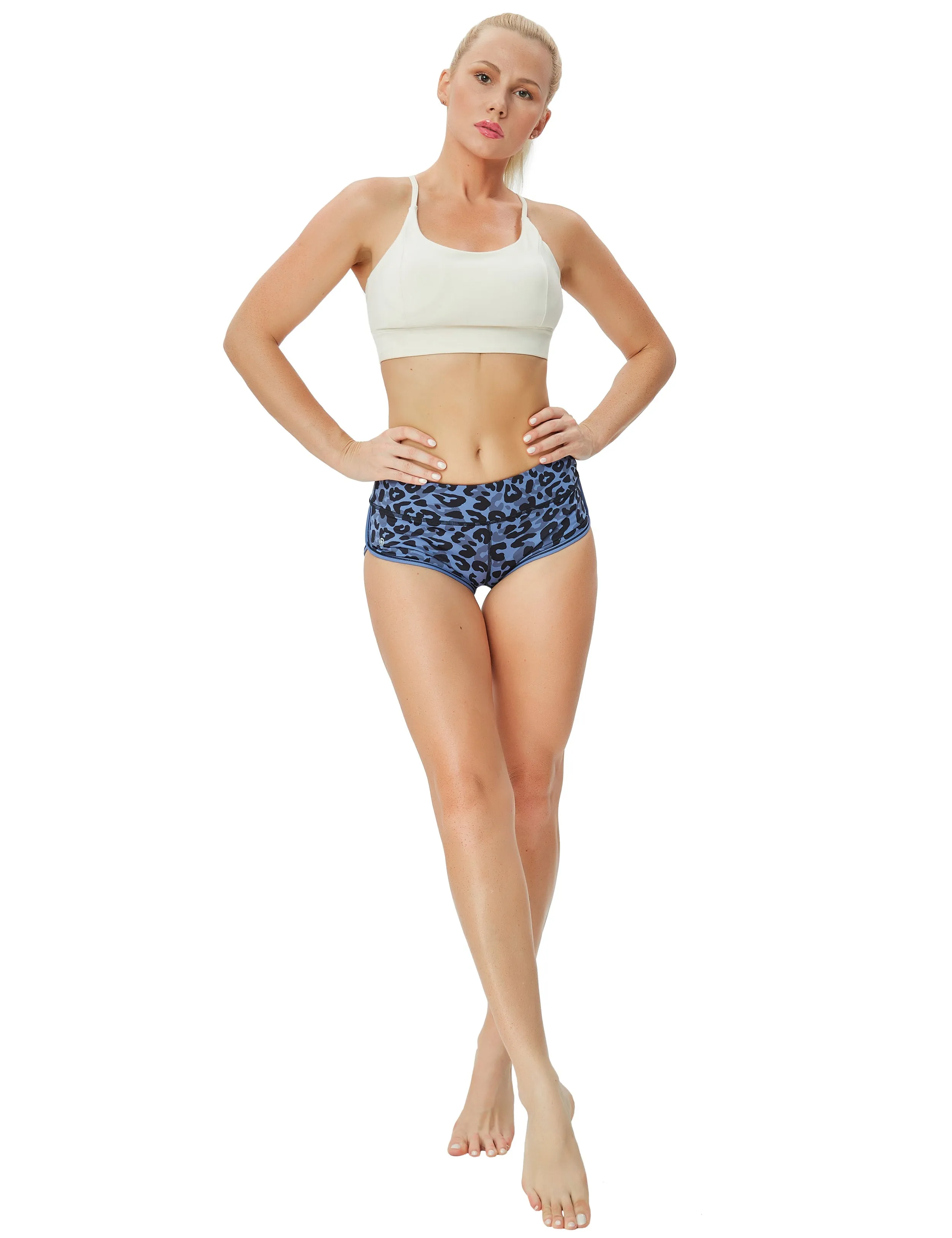 Printed Booty Running Shorts navy_leopard_Running