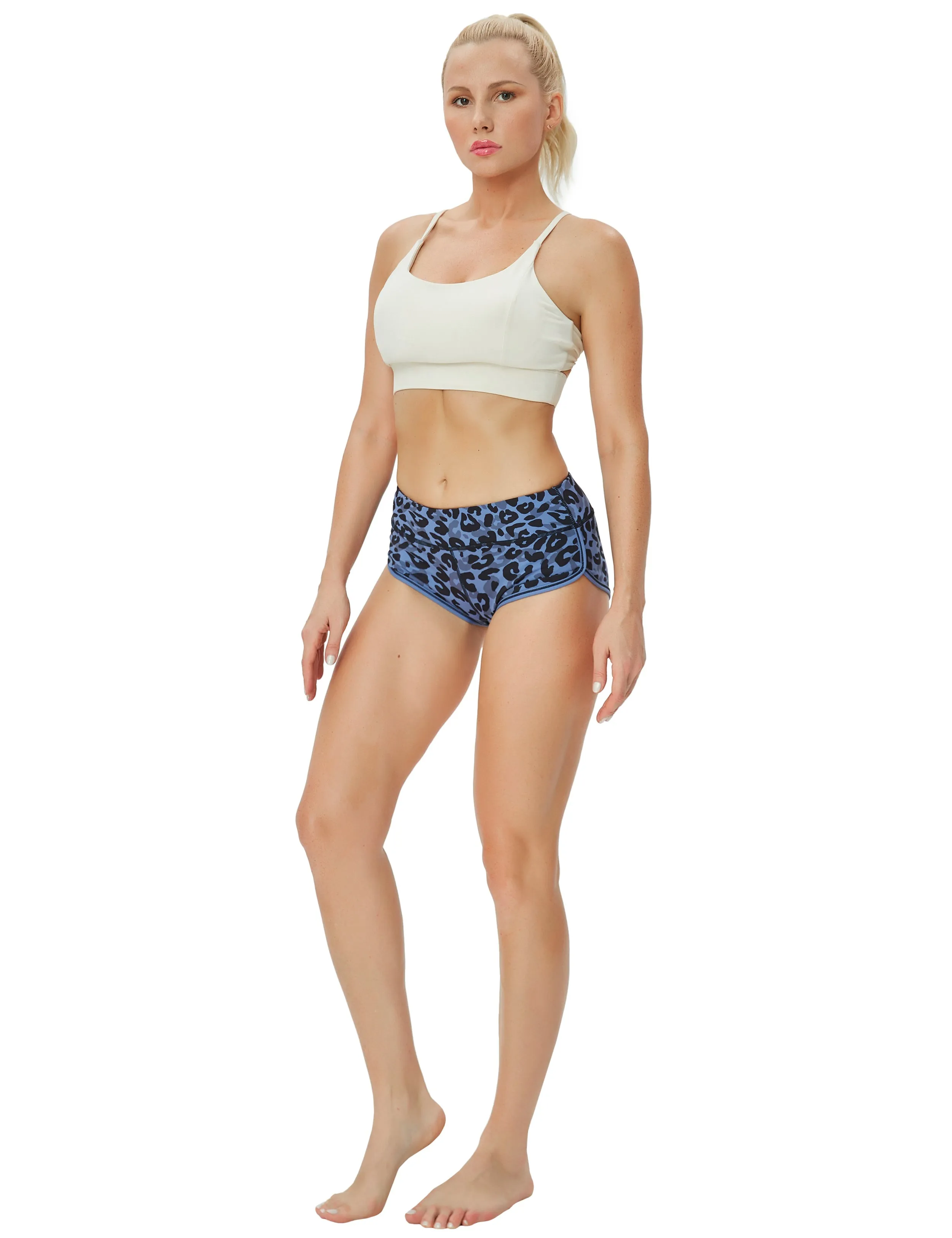 Printed Booty Running Shorts navy_leopard_Running