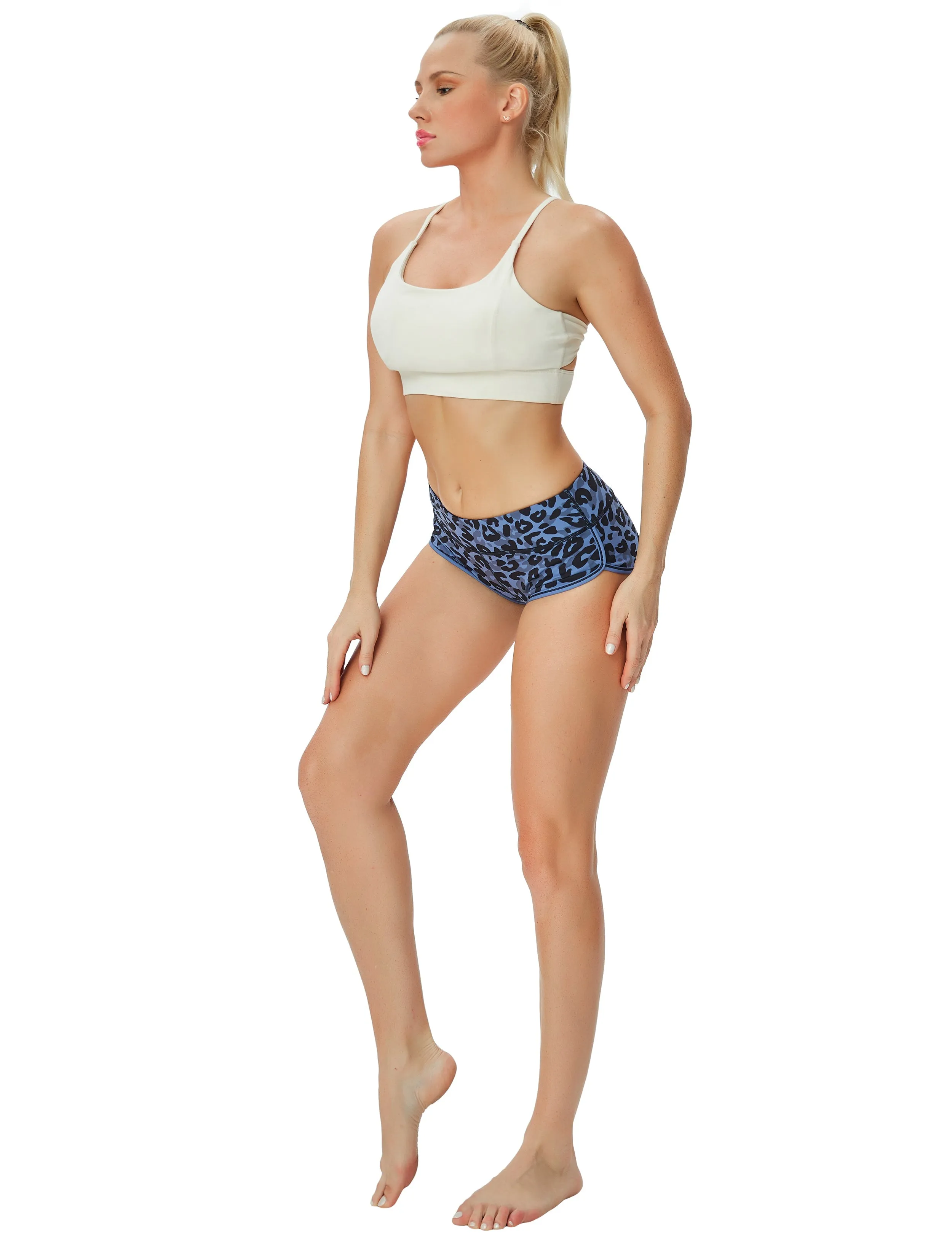 Printed Booty Running Shorts navy_leopard_Running