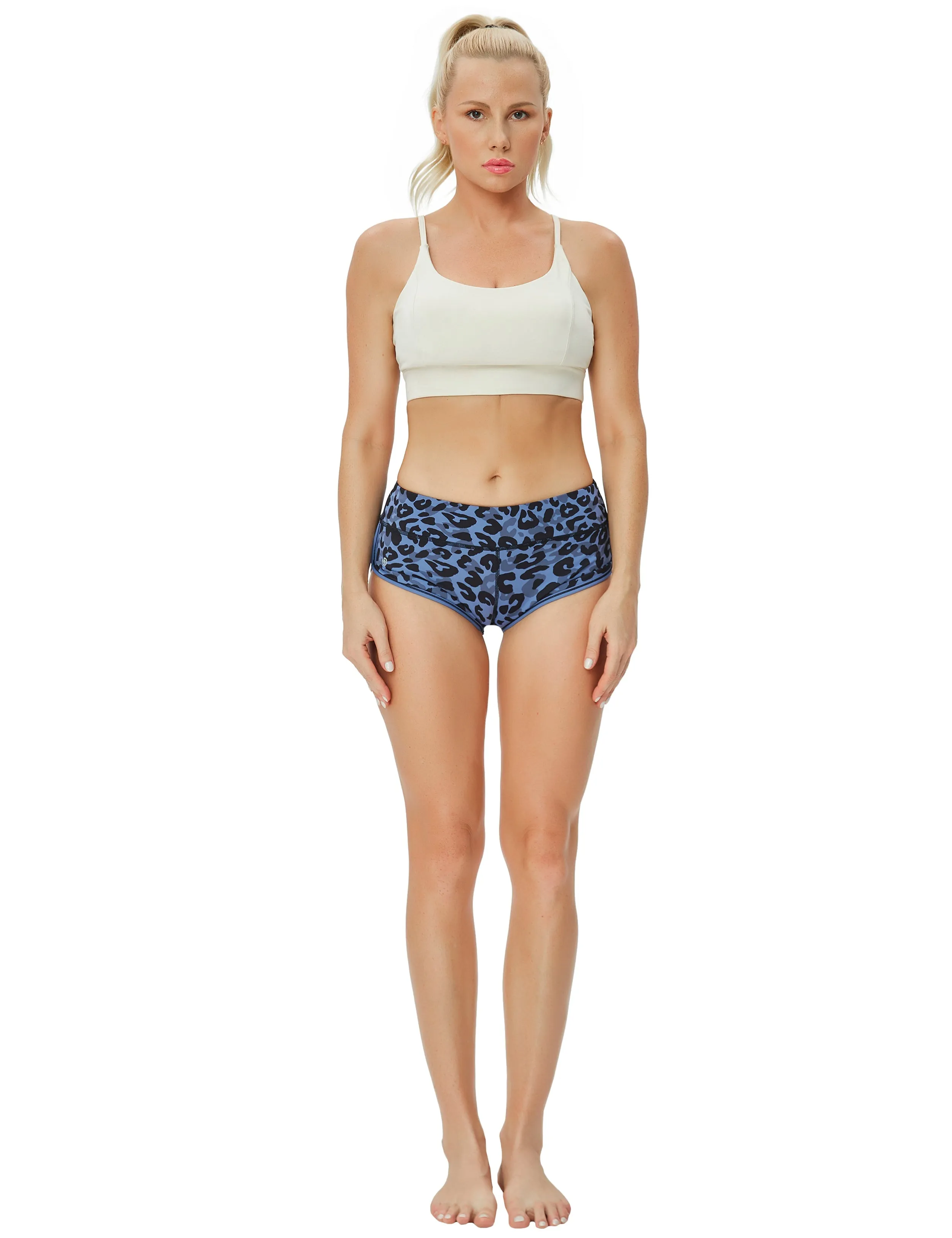 Printed Booty Running Shorts navy_leopard_Running
