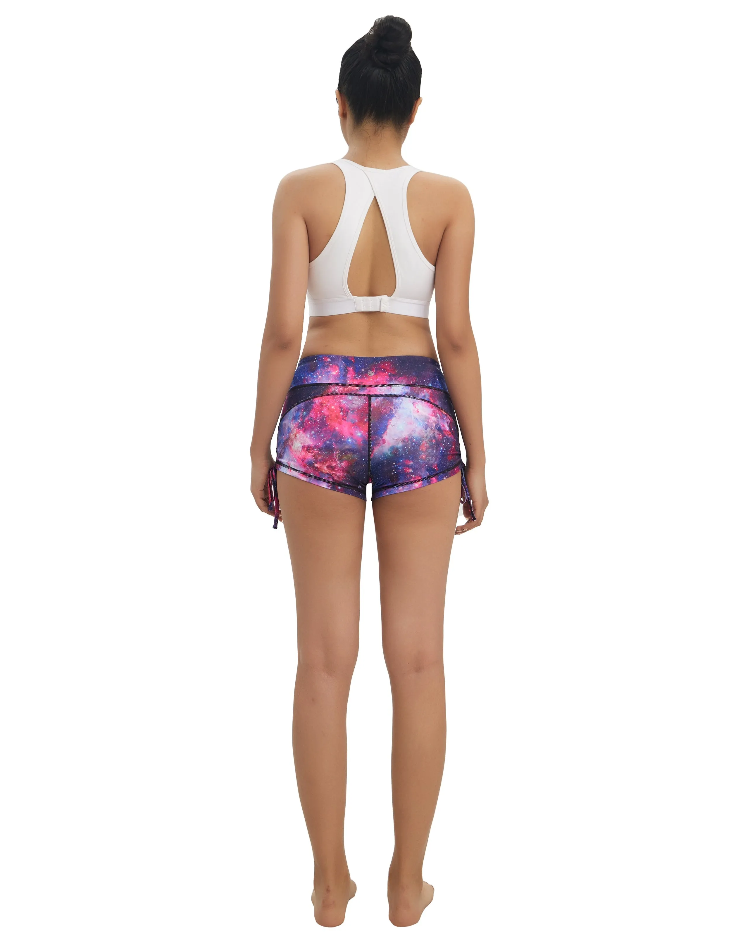 Printed Side Drawstring Hot Shorts galaxy_Running