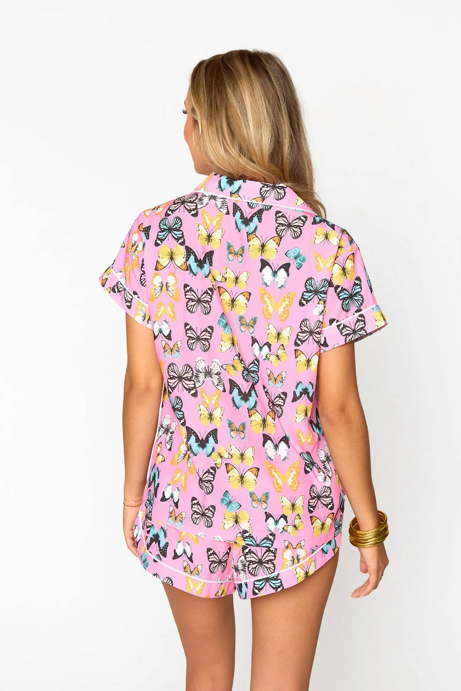"feelin' Butterflies" Pajama Set In Pink