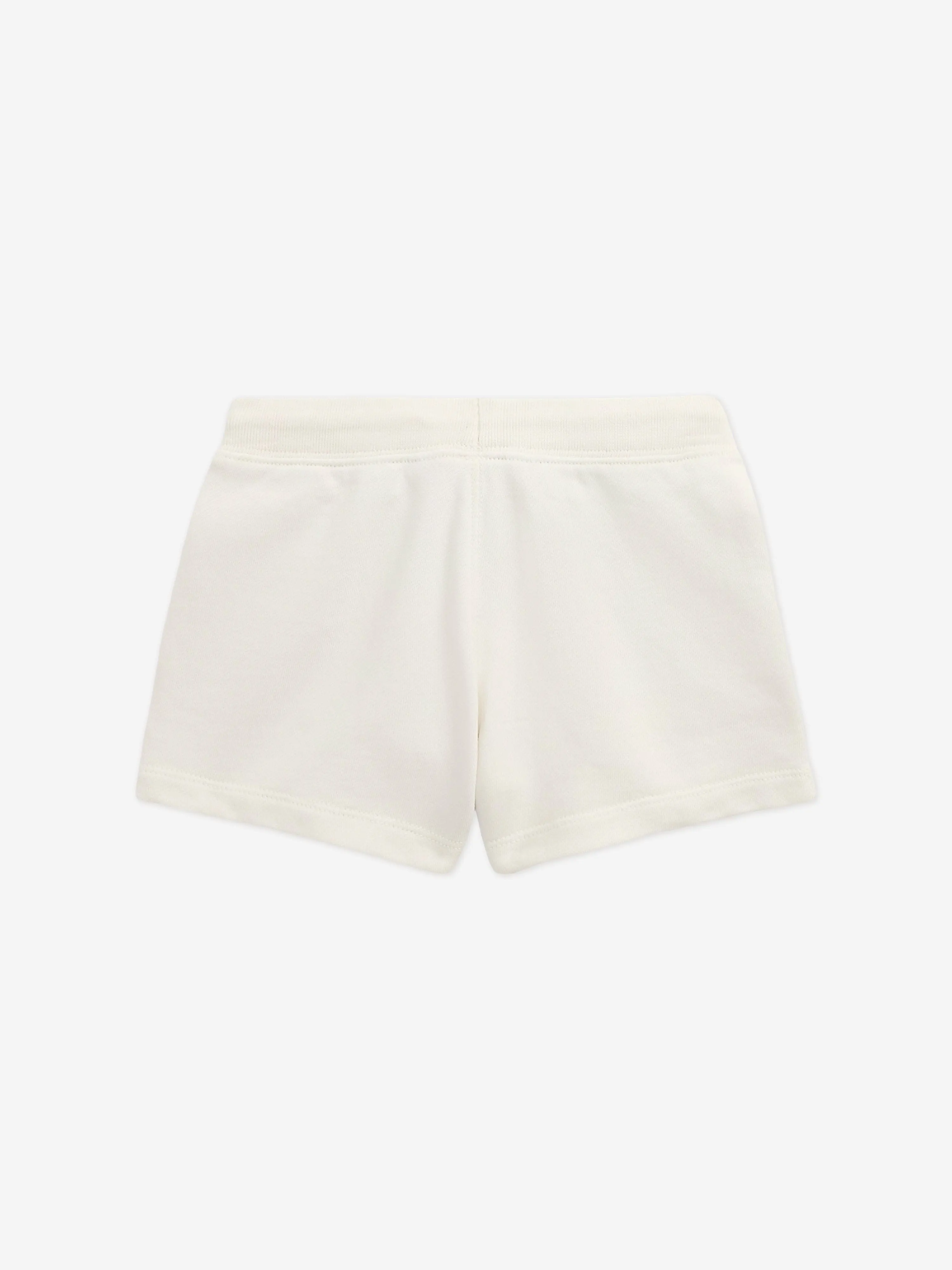 Ralph Lauren Girls Loopback Terry Flag Shorts in Ivory