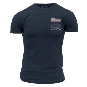Red Line Flag Basic T-Shirt - Midnight Navy