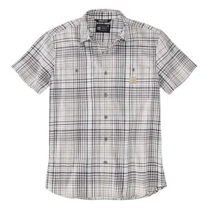 Rugged Flex Relaxed Fit Lightweight Short-Sleeved Plaid Shirt, Asphalt