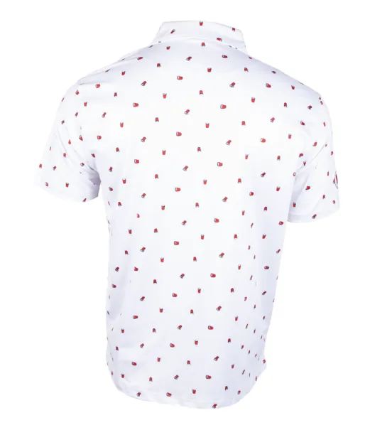 Saturdays Are Fore The Boys Solo Cup Printed Polo - White