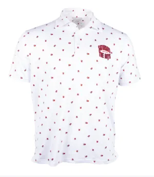 Saturdays Are Fore The Boys Solo Cup Printed Polo - White