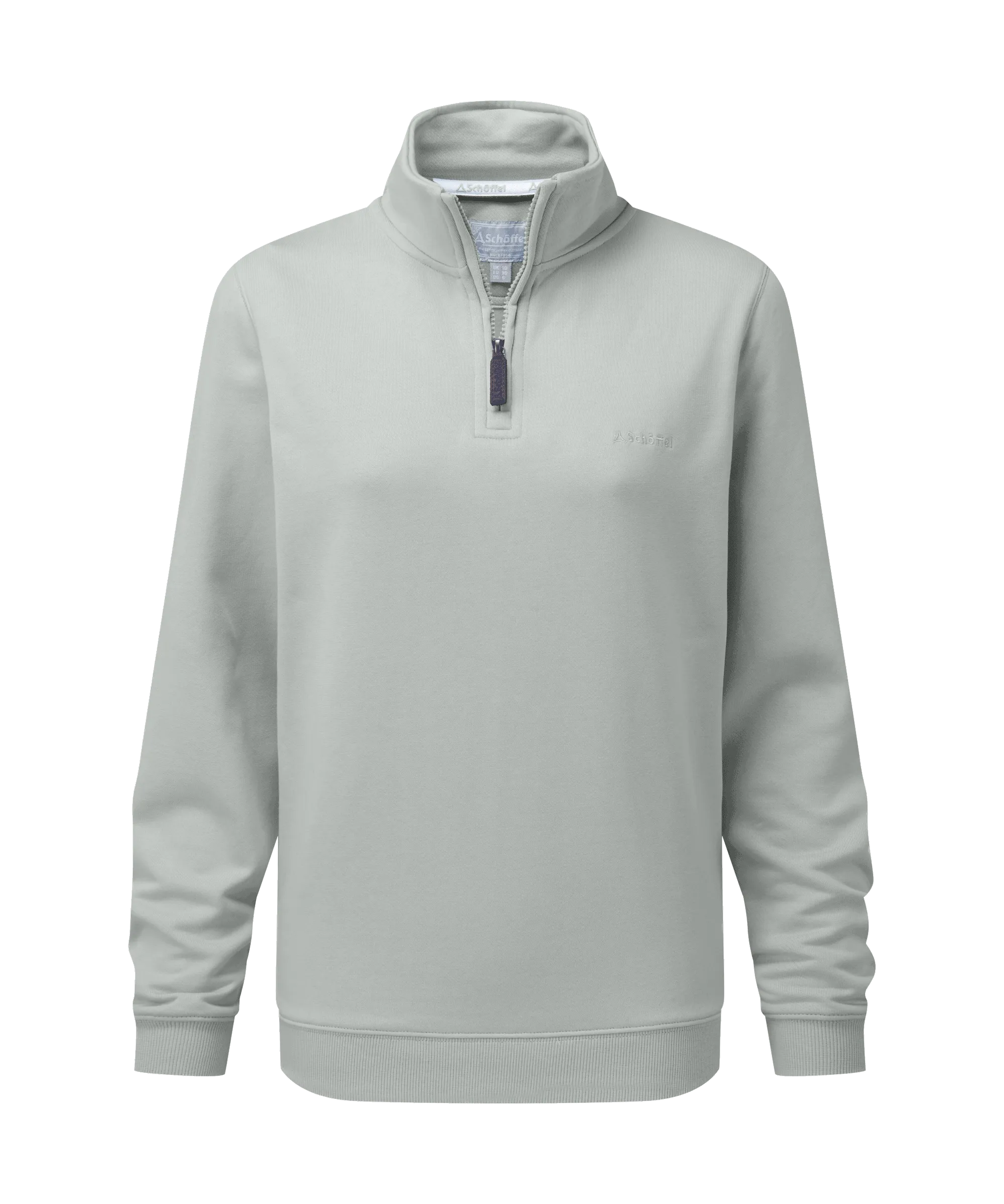 Sennen Cove Quarter Zip Sweatshirt - Aqua Grey