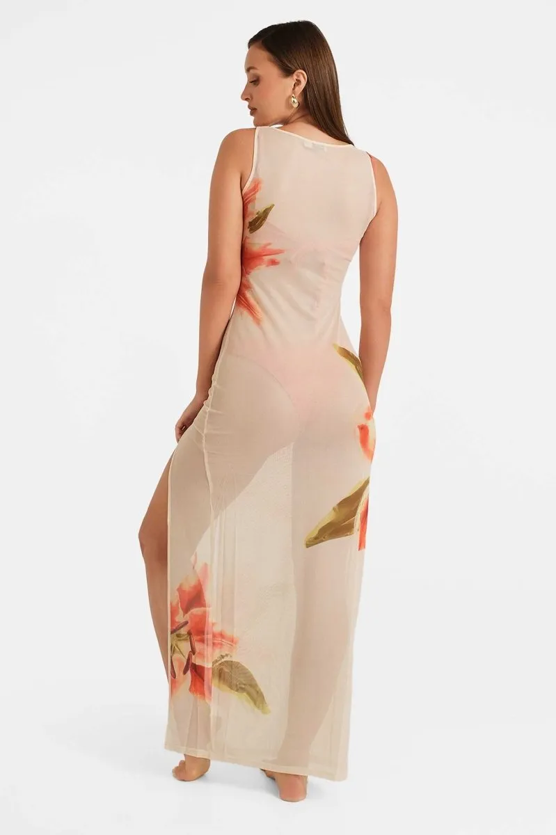 Serena Maxi Mesh Dress / Tiger Lily