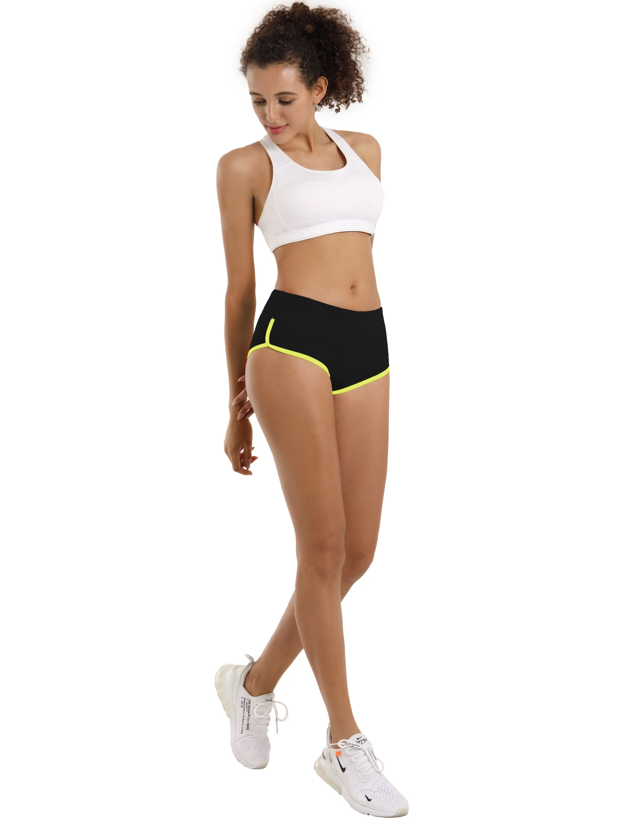 Sexy Booty Running Shorts black_fluorescentyellow_Running