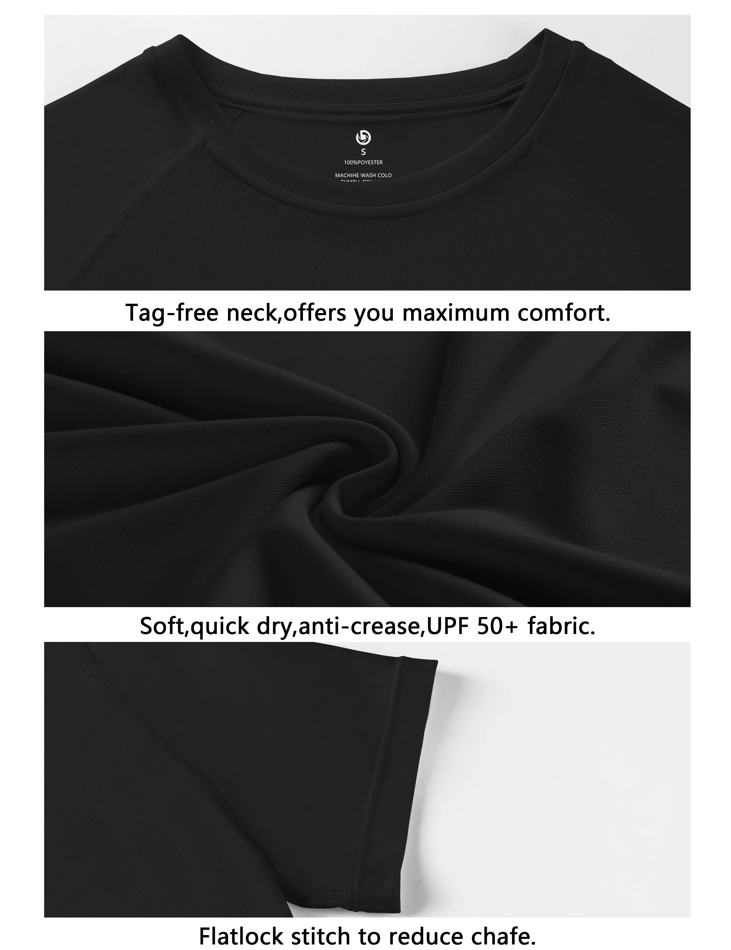 Short Sleeve Athletic Shirts black_Jogging