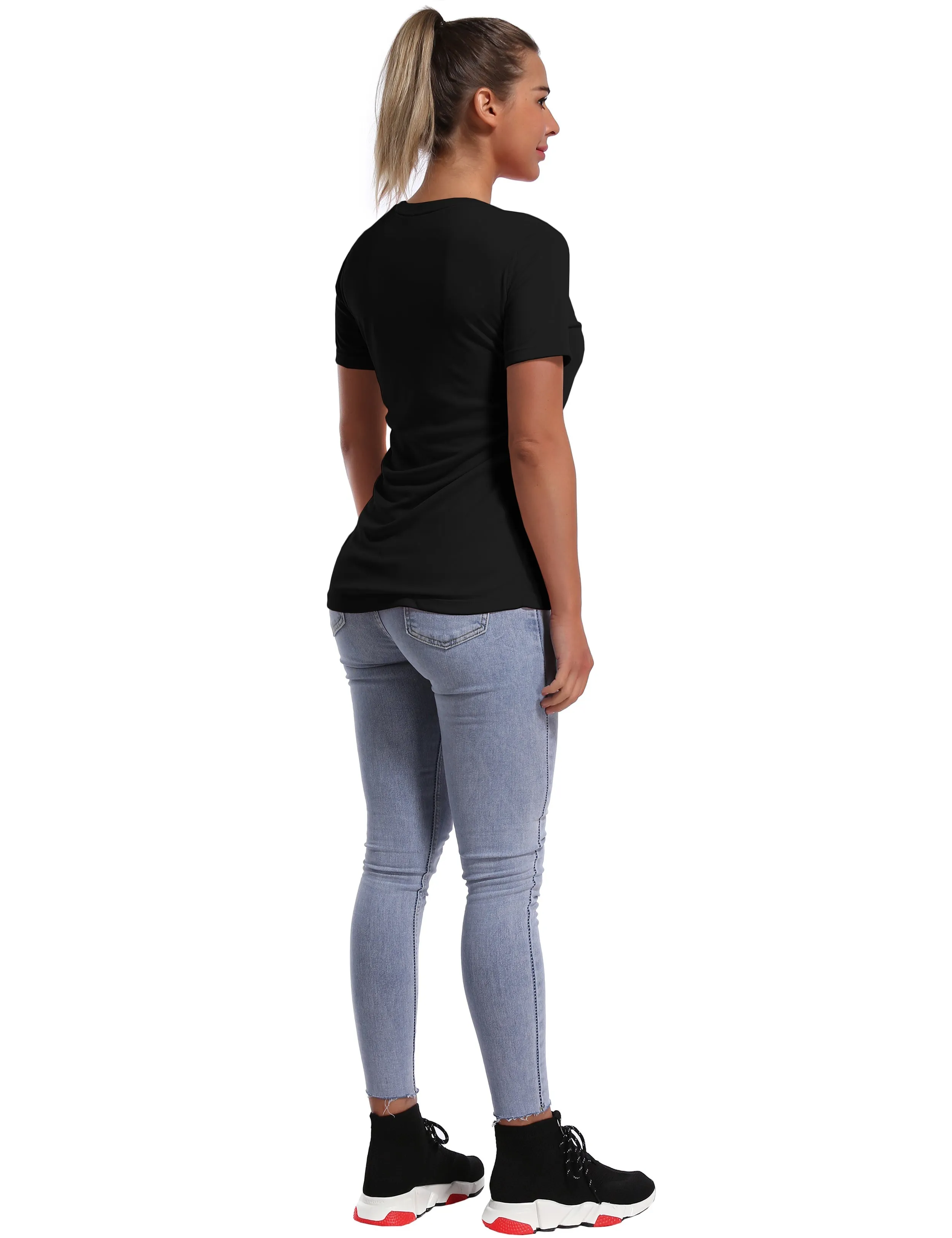 Short Sleeve Athletic Shirts black_Jogging
