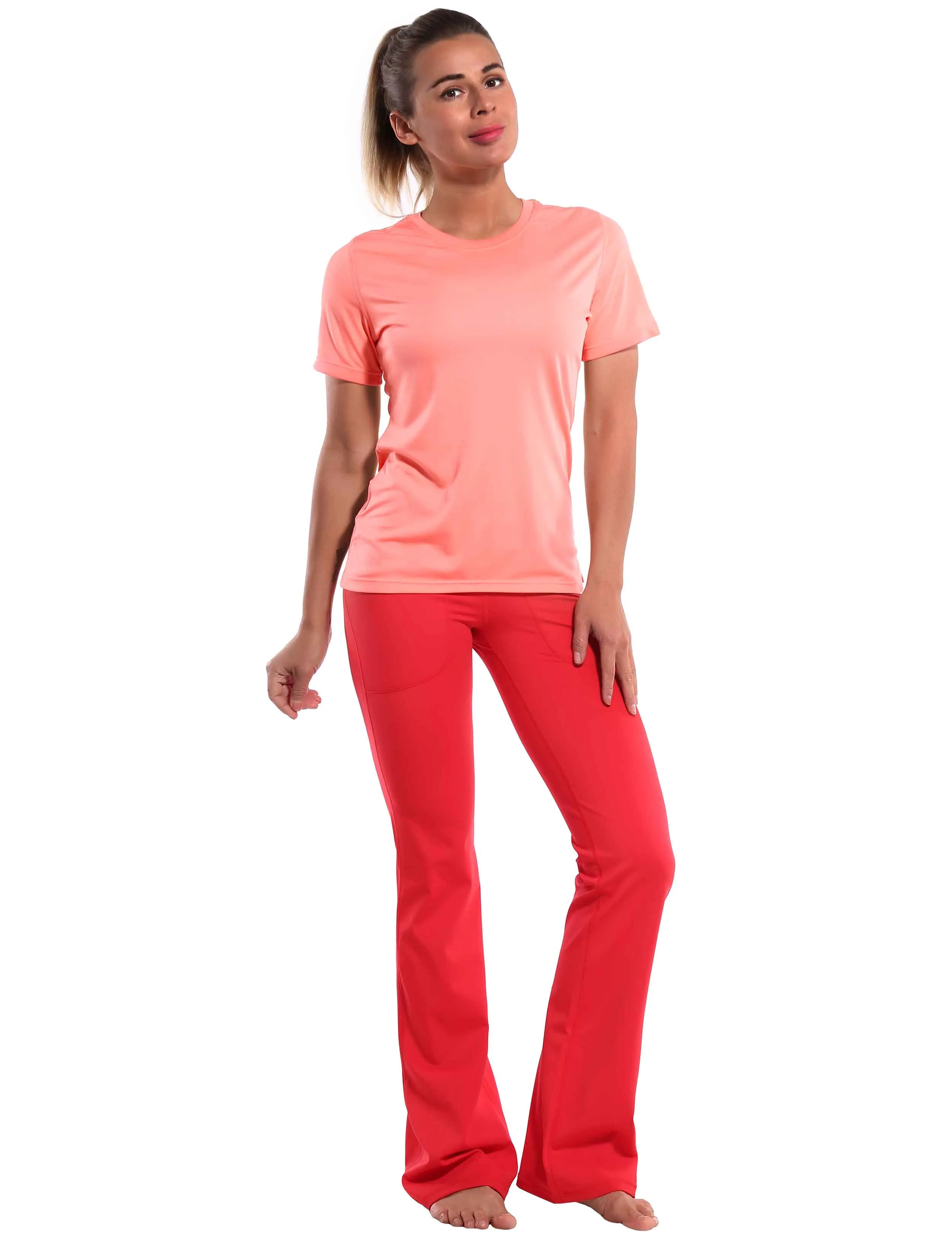Short Sleeve Athletic Shirts coral_Biking