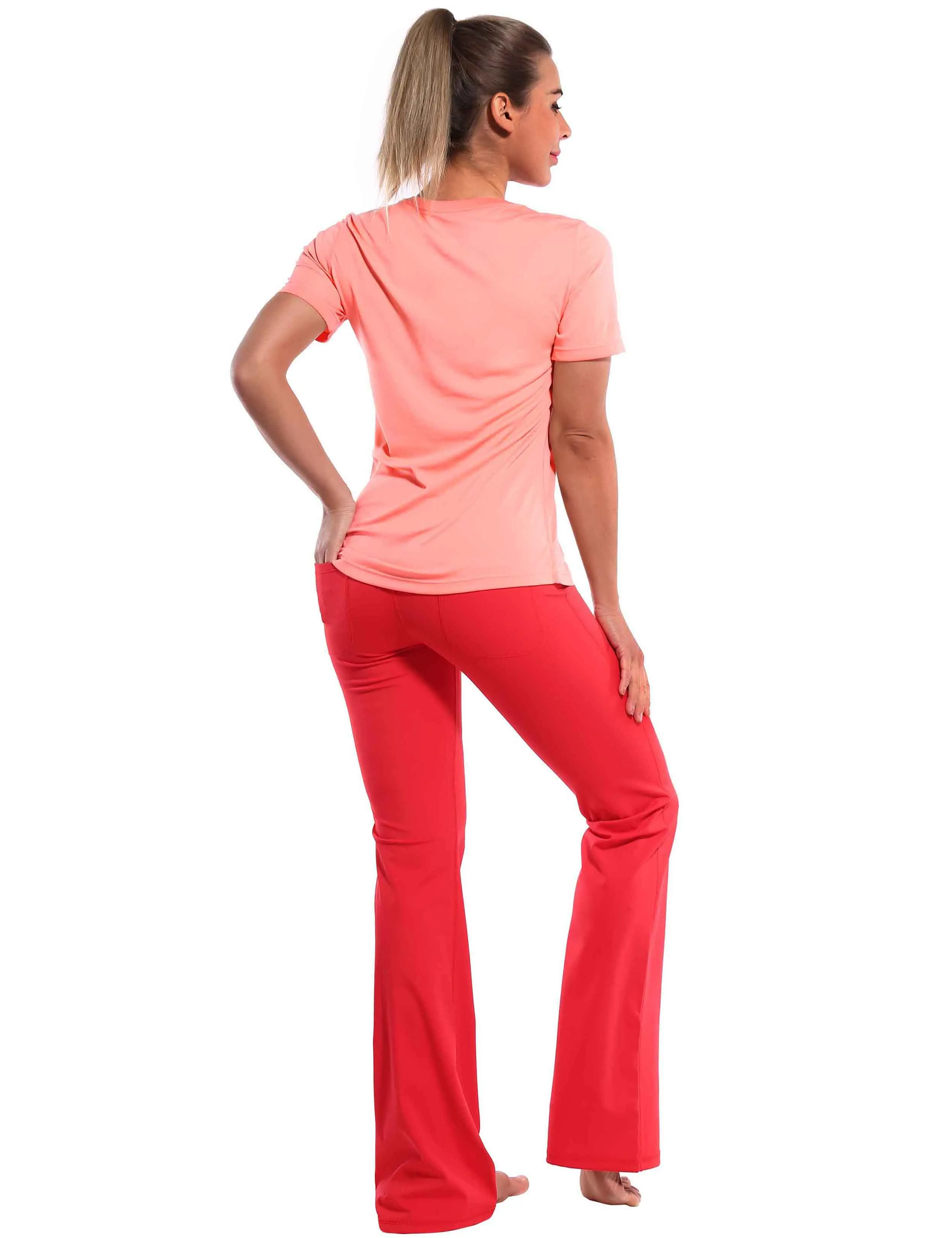 Short Sleeve Athletic Shirts coral_Biking