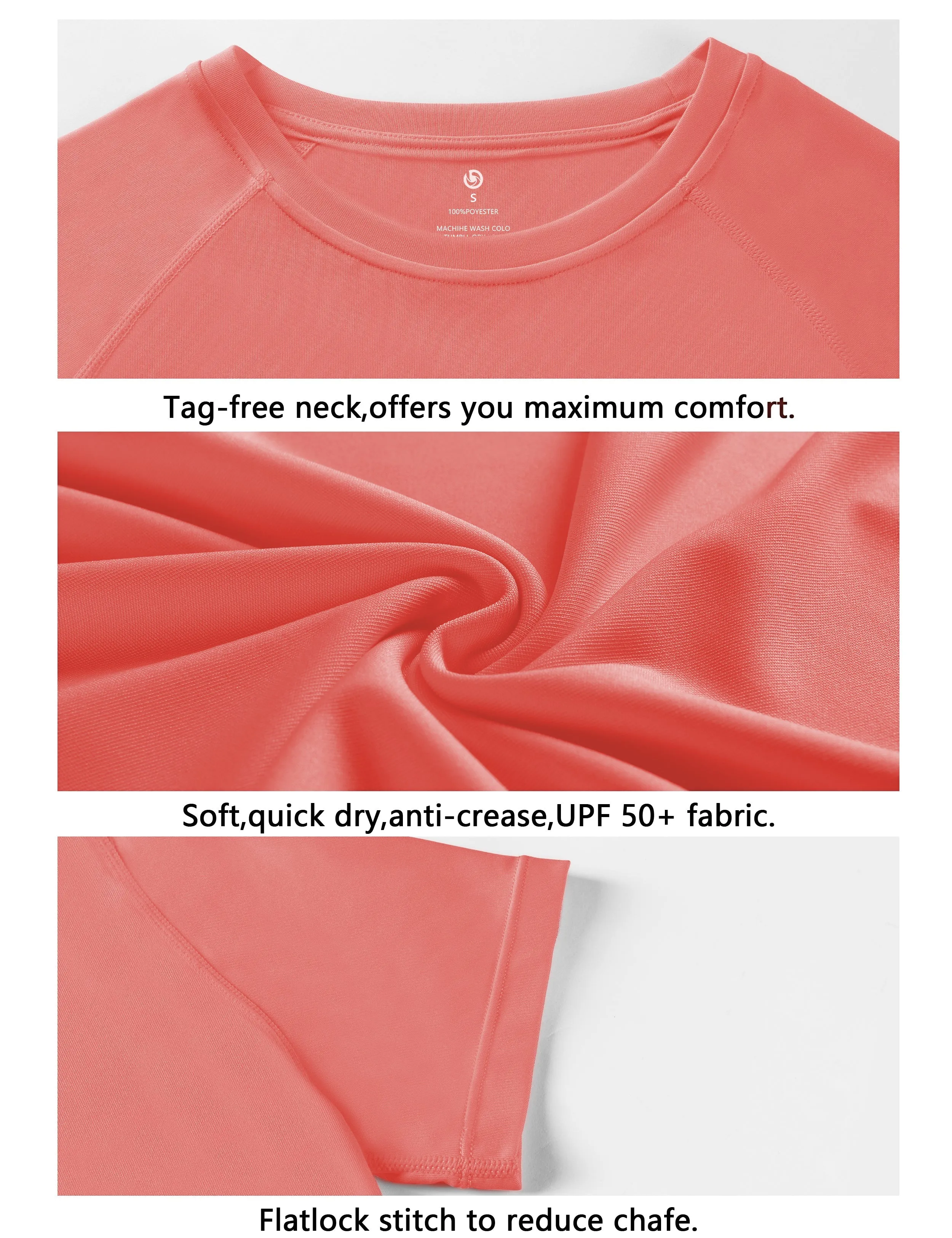 Short Sleeve Athletic Shirts coral_Biking
