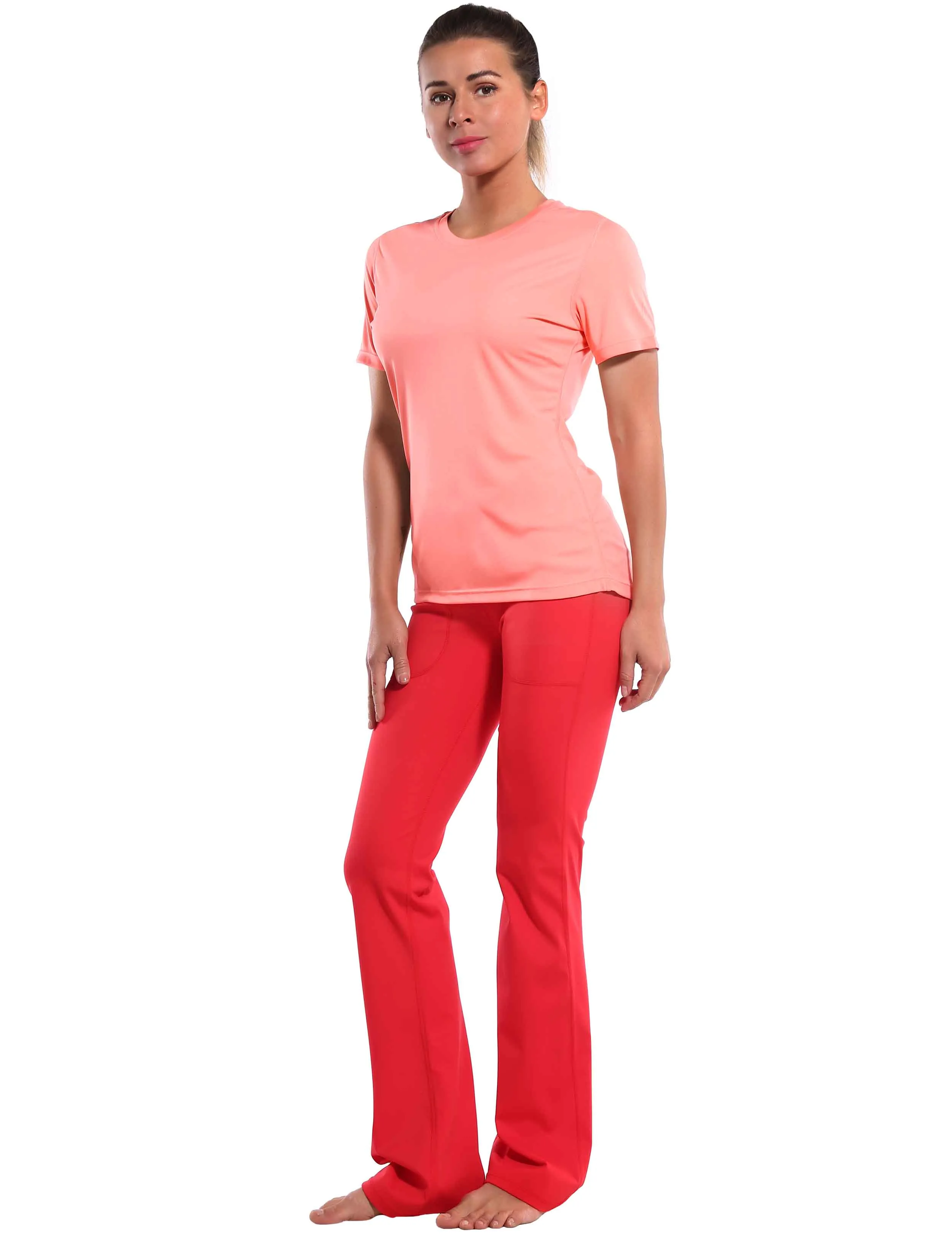 Short Sleeve Athletic Shirts coral_Biking
