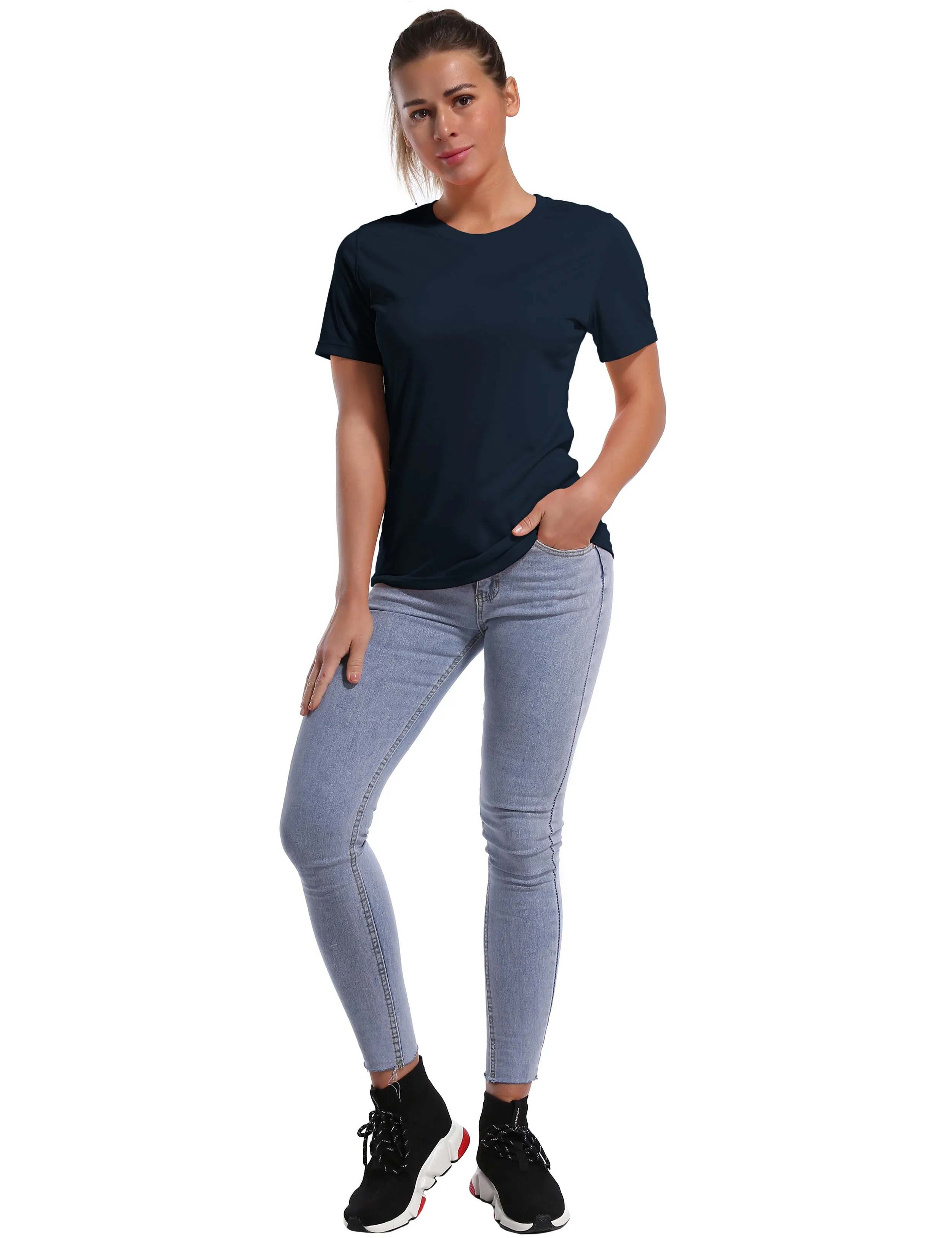 Short Sleeve Athletic Shirts darknavy_Jogging