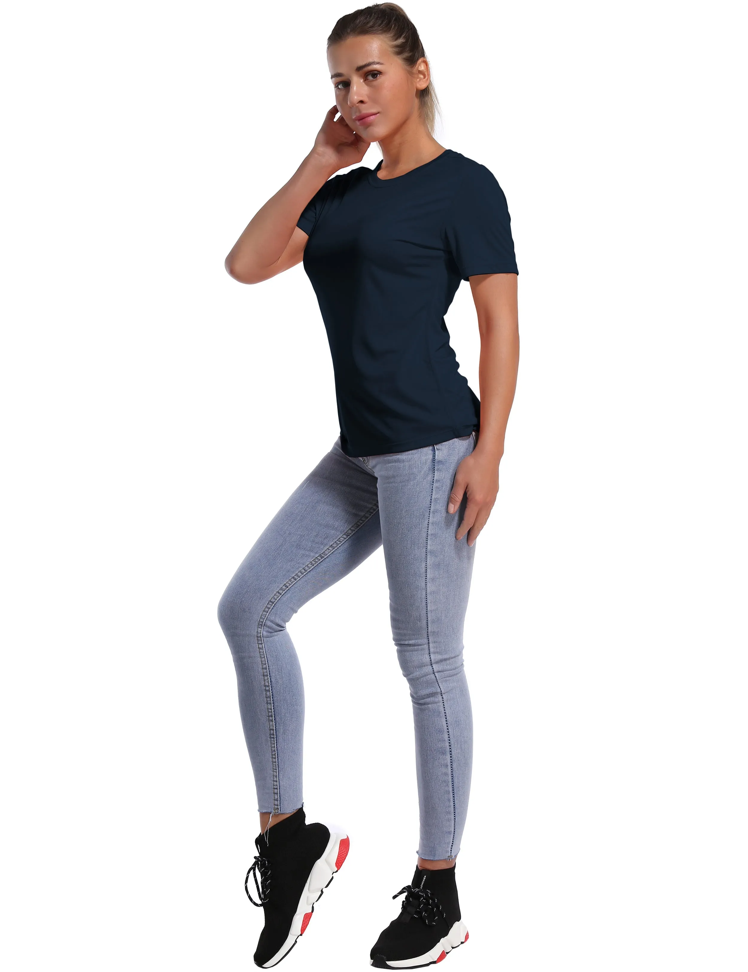 Short Sleeve Athletic Shirts darknavy_Jogging