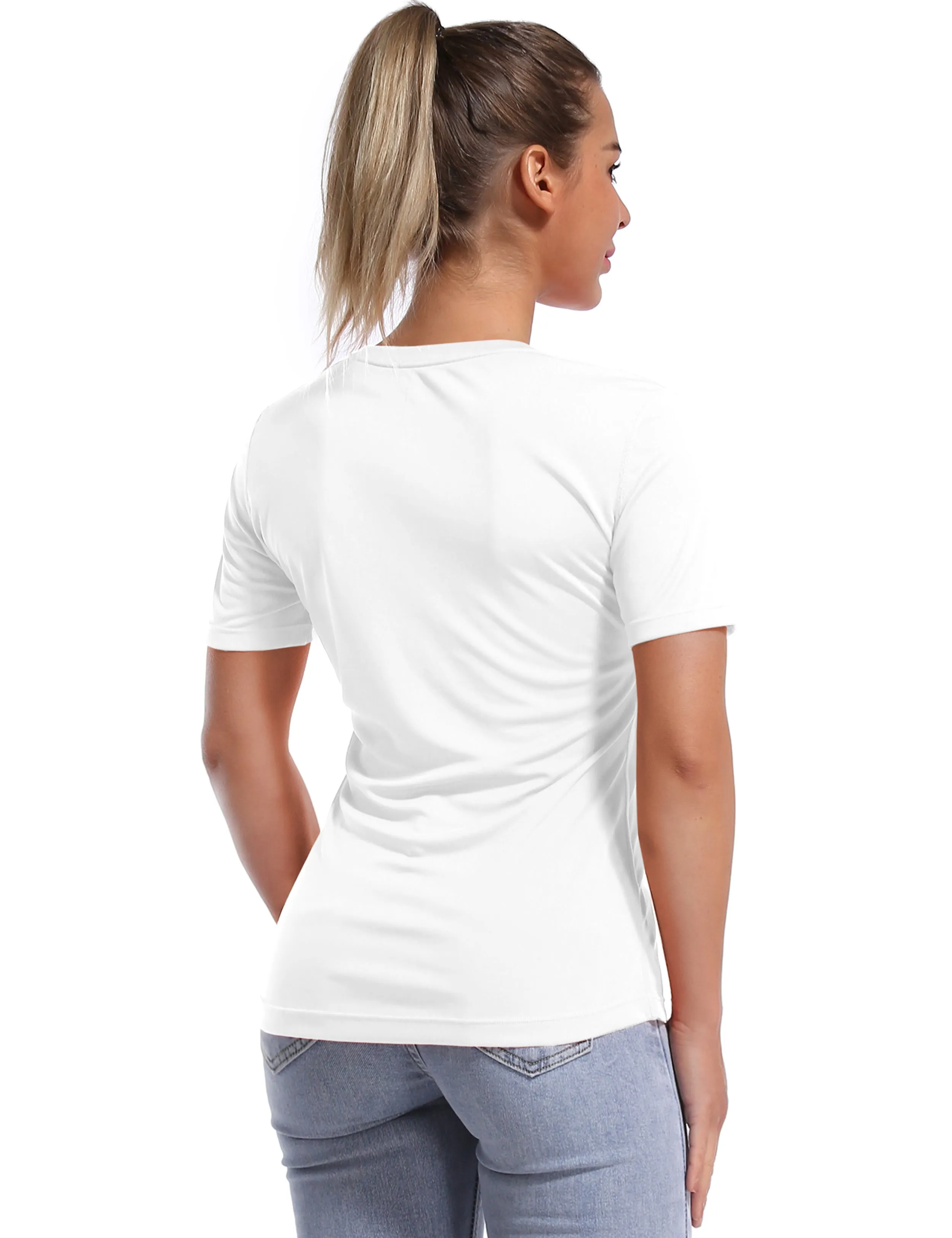 Short Sleeve Athletic Shirts white_Running