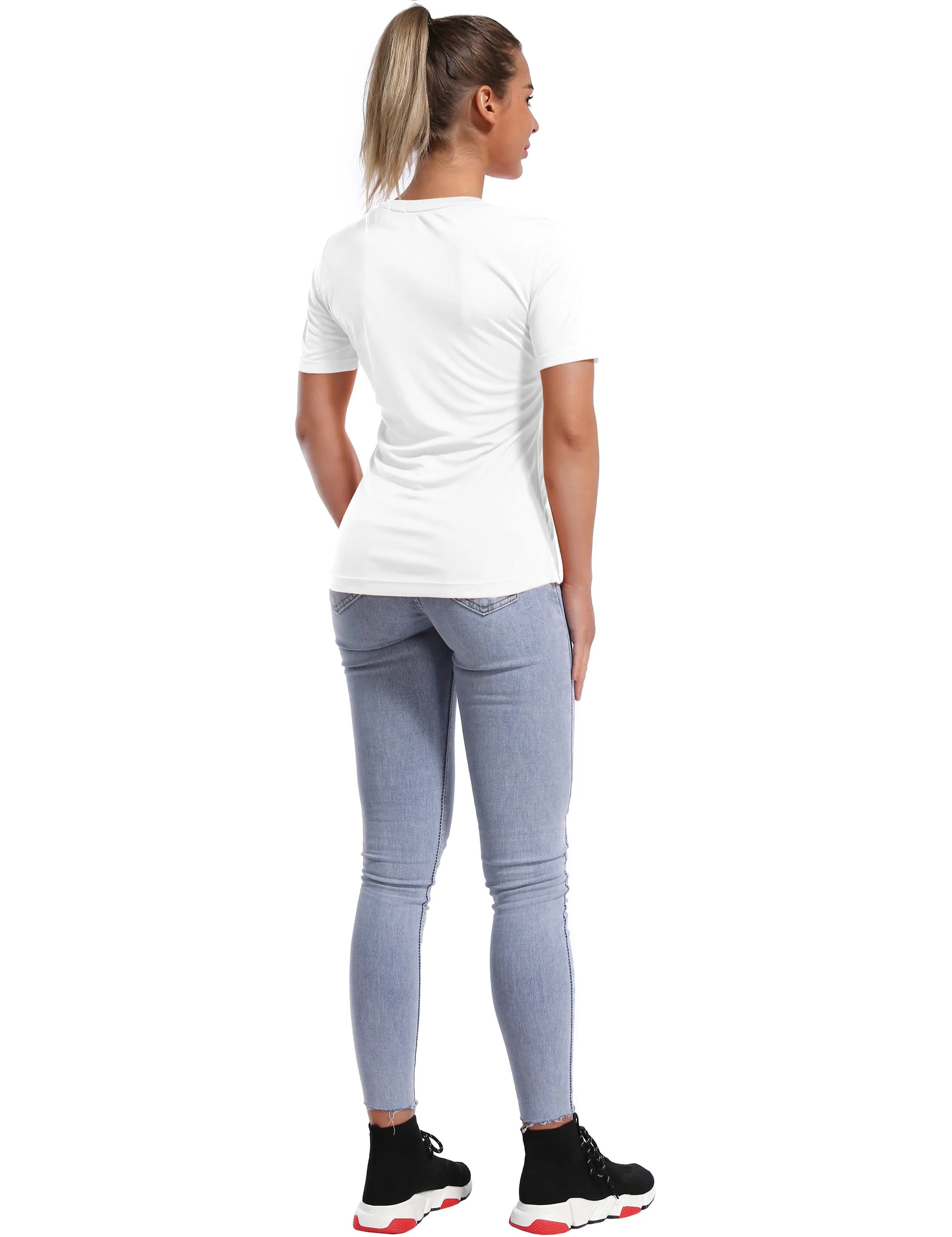 Short Sleeve Athletic Shirts white_Running