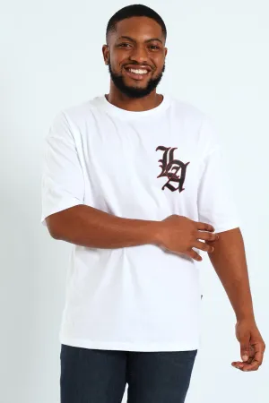 Short Sleeve Back Print Tee - White