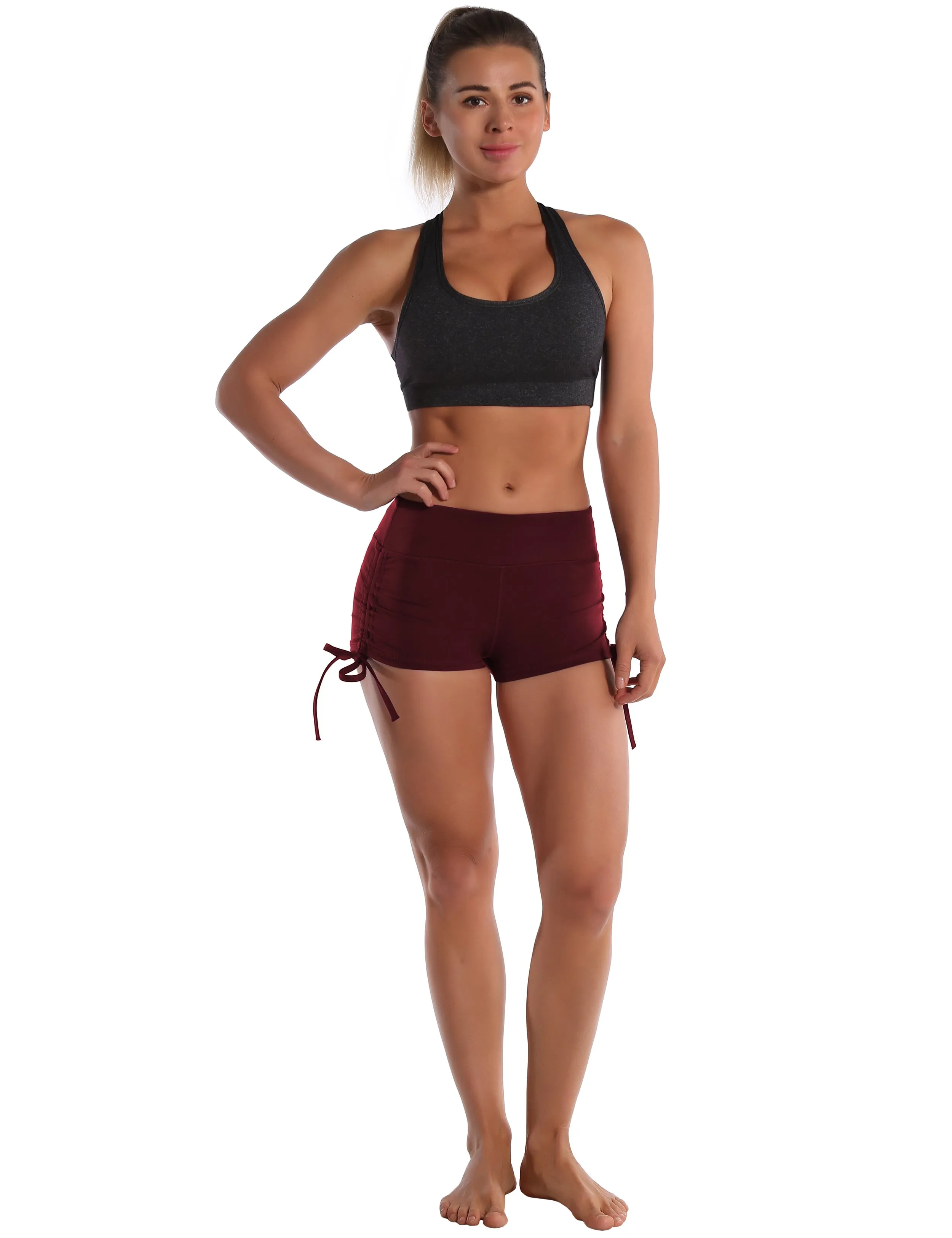 Side Drawstring Hot Shorts cherryred_Running