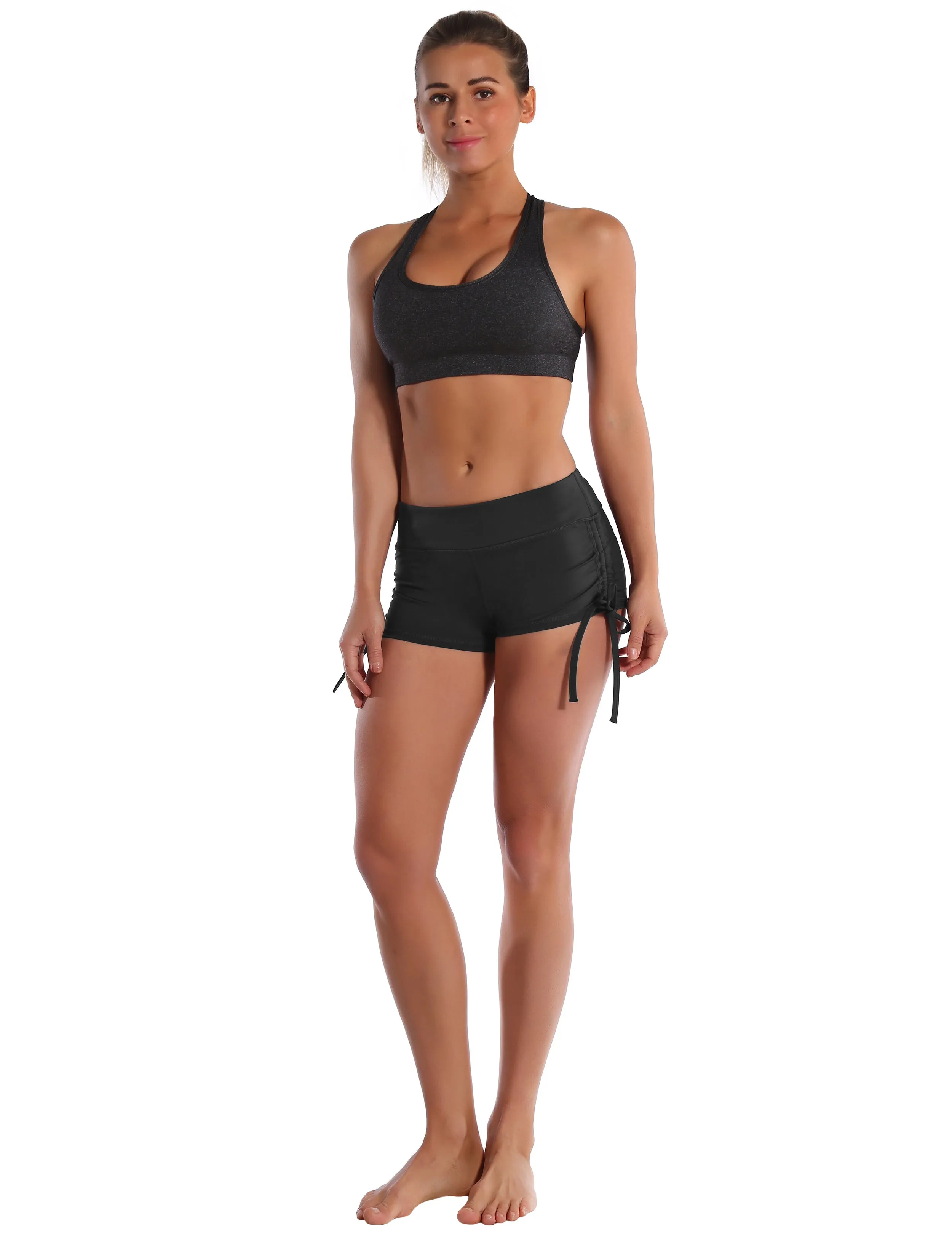 Side Drawstring Hot Shorts shadowcharcoal_Running