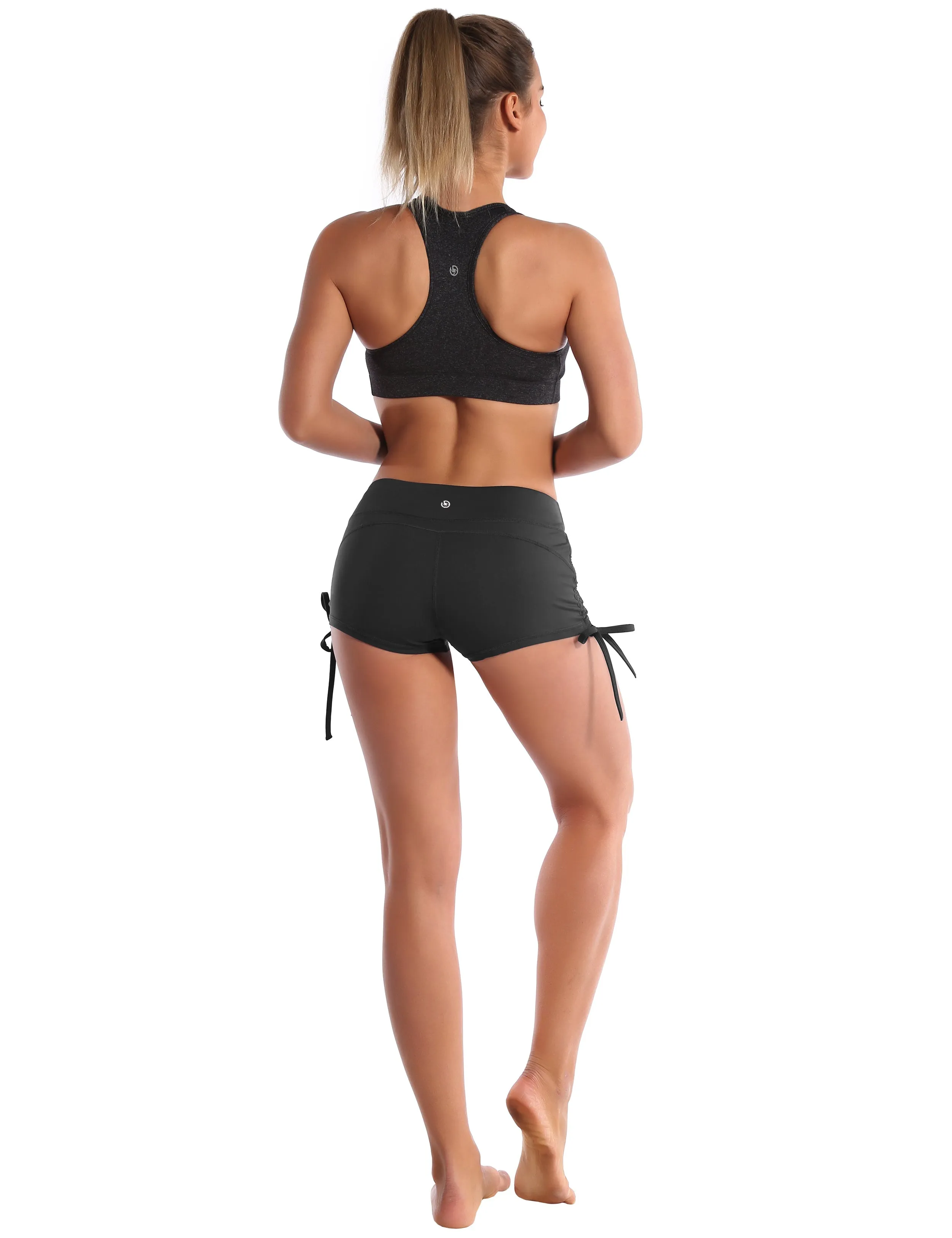 Side Drawstring Hot Shorts shadowcharcoal_Running