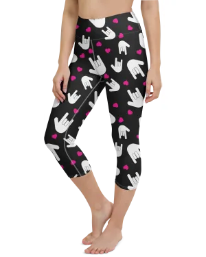 Sign Language I Love You Yoga Capris