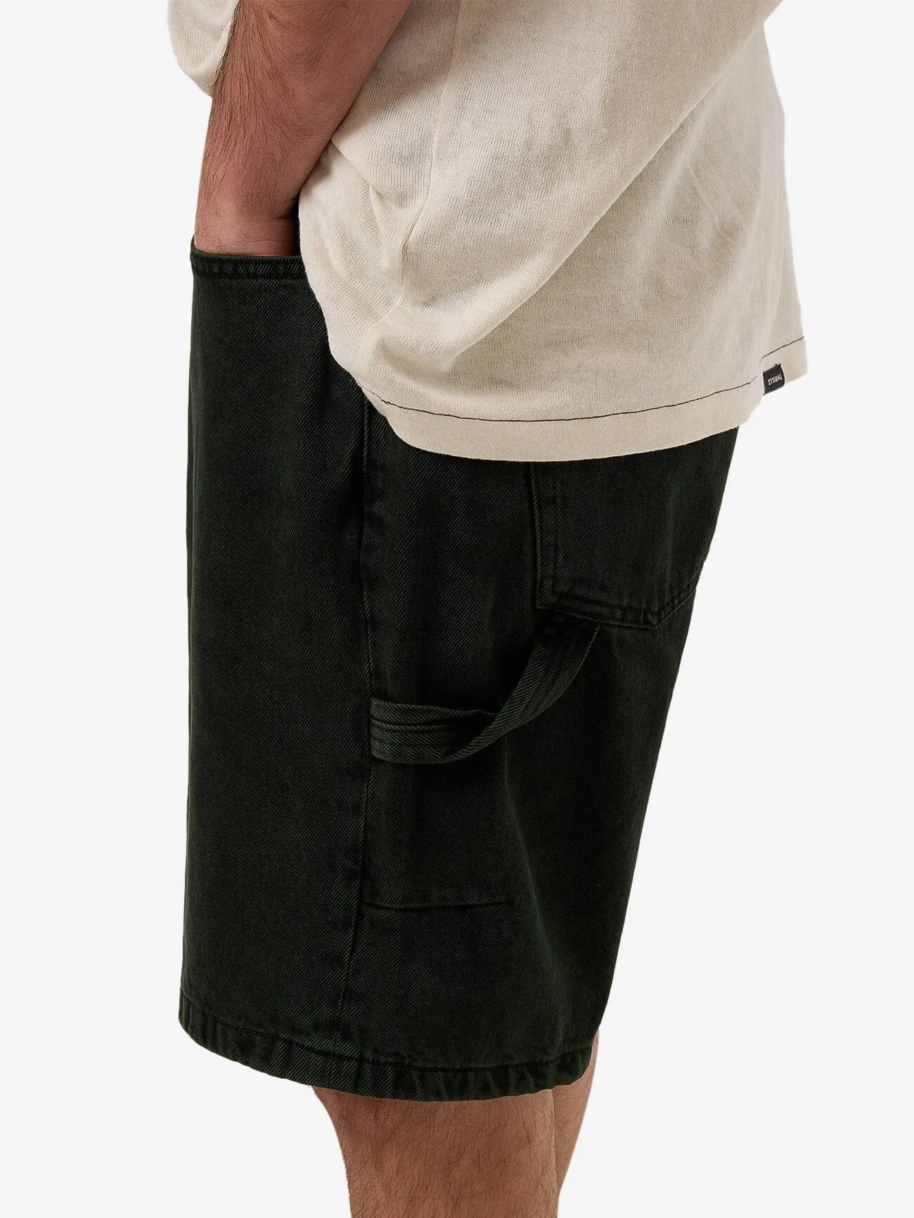 Slacker Denim Short - Oil Green - Black