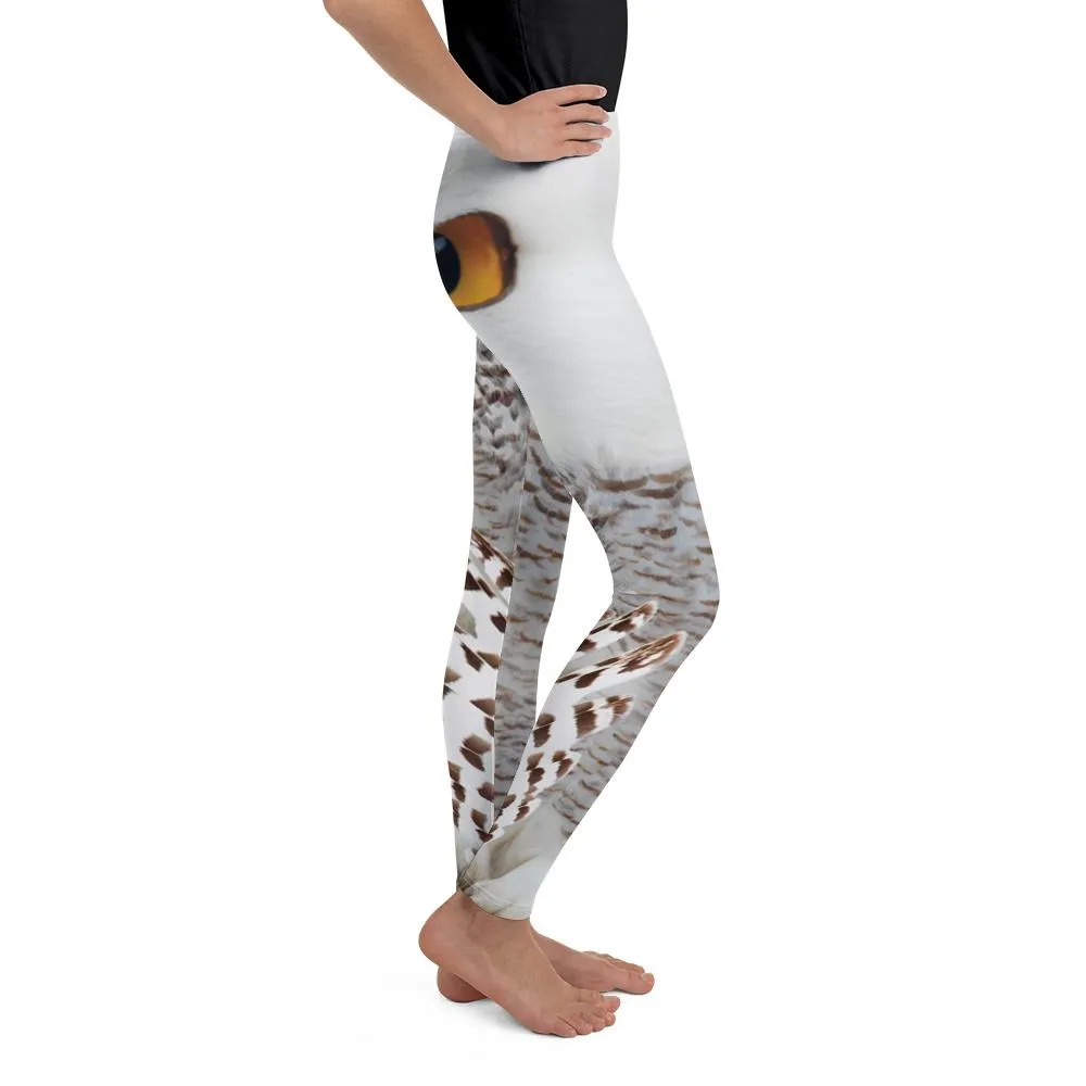 Snowy Owl Eyes Youth Leggings