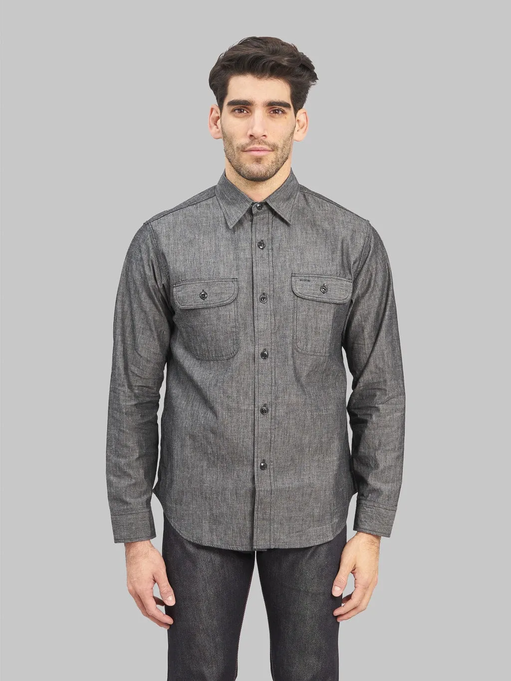 Sugar Cane Black Chambray Work Shirt