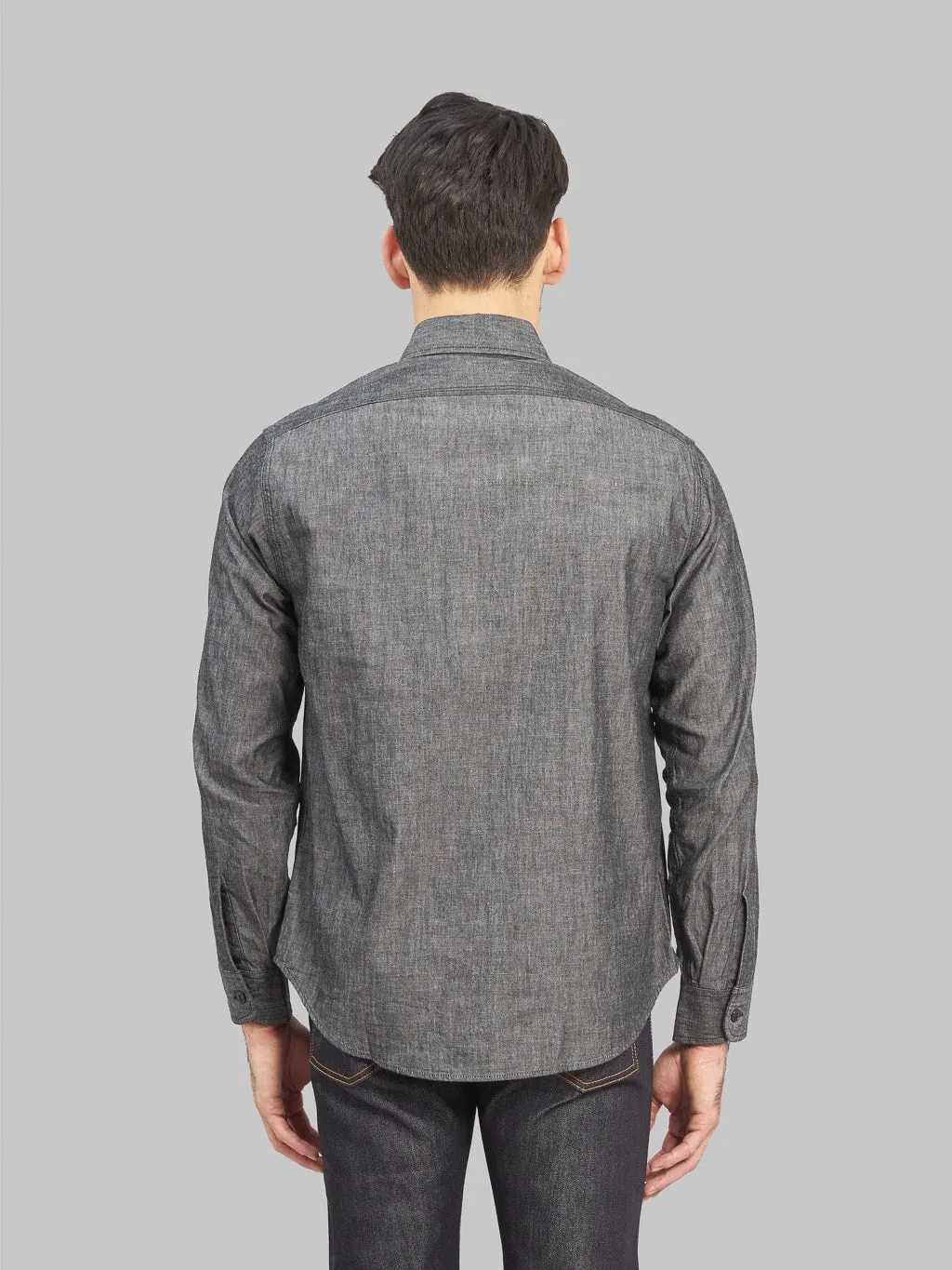 Sugar Cane Black Chambray Work Shirt