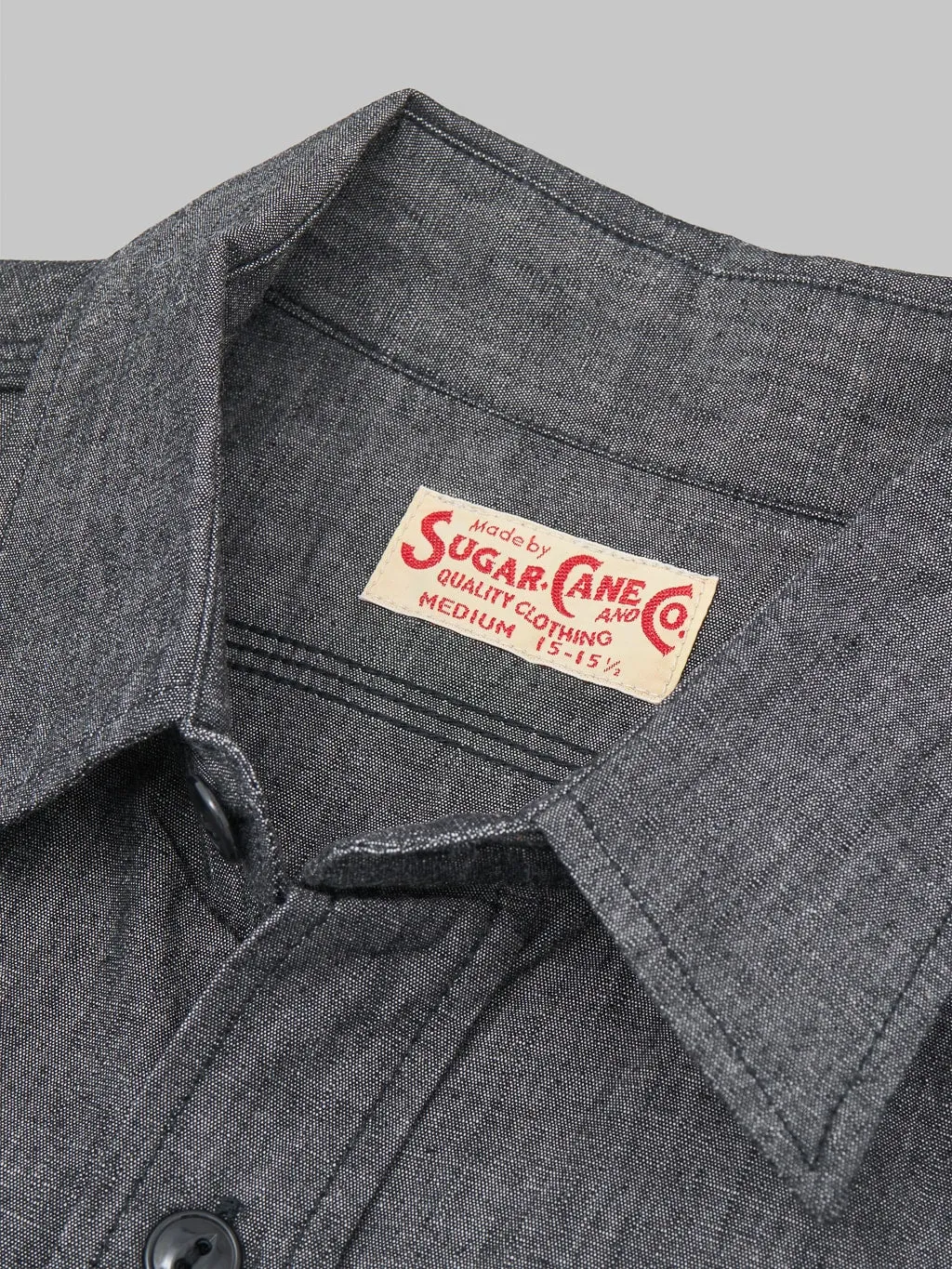 Sugar Cane Black Chambray Work Shirt