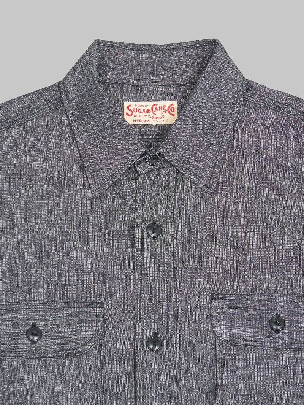 Sugar Cane Black Chambray Work Shirt