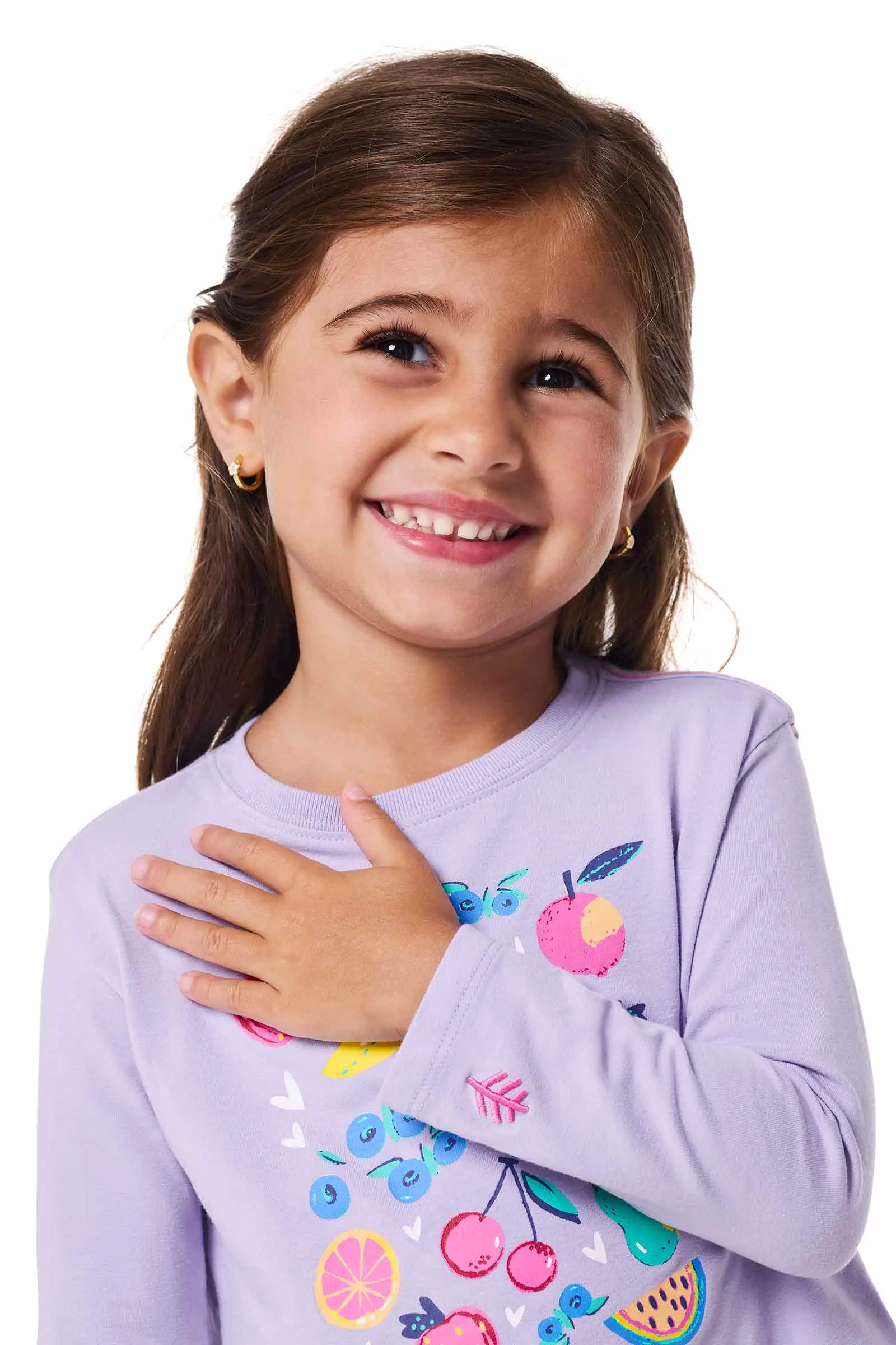 Toddler Coco Plum Everyday Long Sleeve Graphic T-Shirt | Lavendula Fruit Party