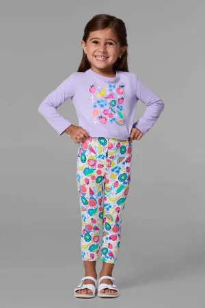 Toddler Coco Plum Everyday Long Sleeve Graphic T-Shirt | Lavendula Fruit Party