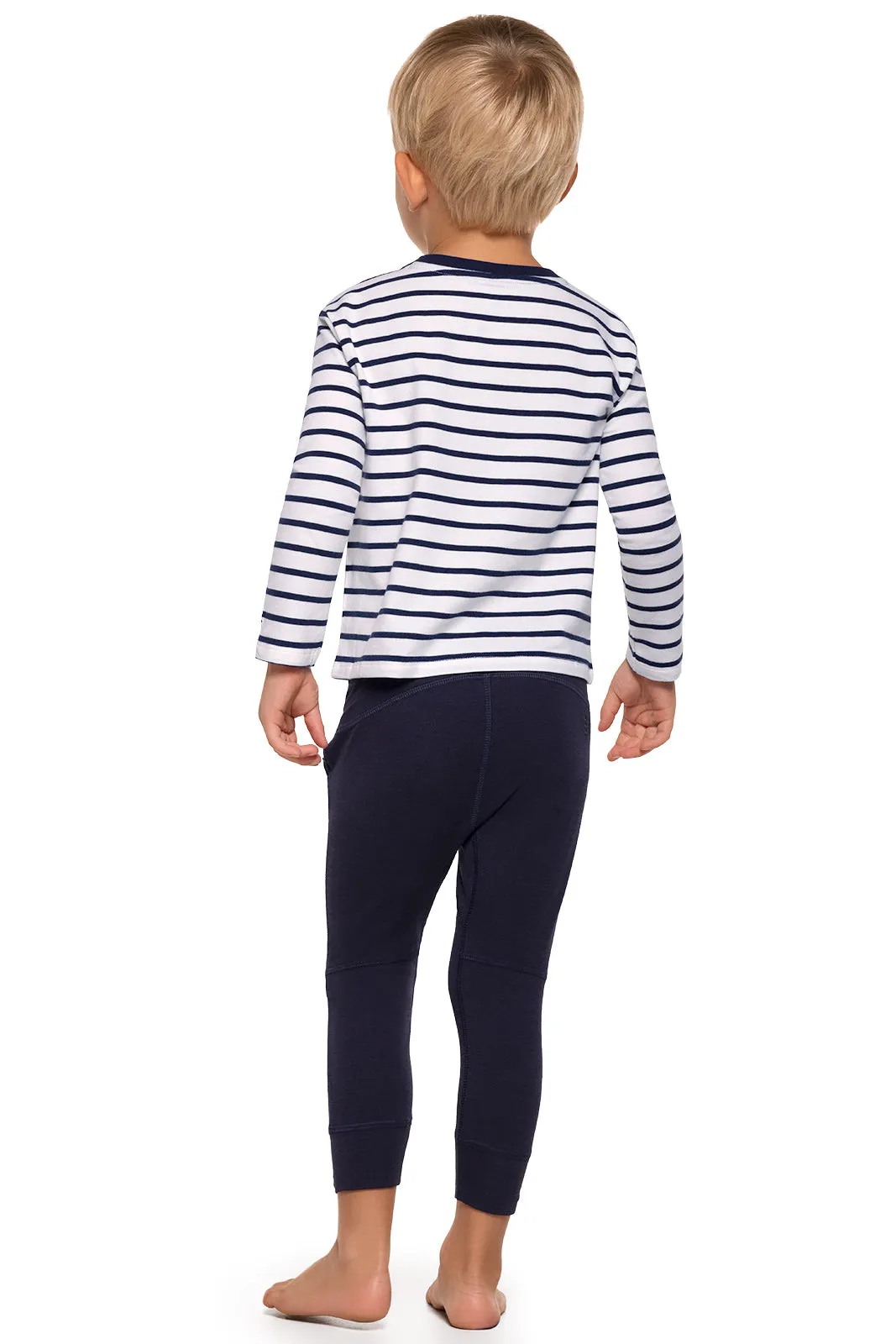 Toddler Coco Plum Everyday Long Sleeve T-Shirt | White/Navy Stripe