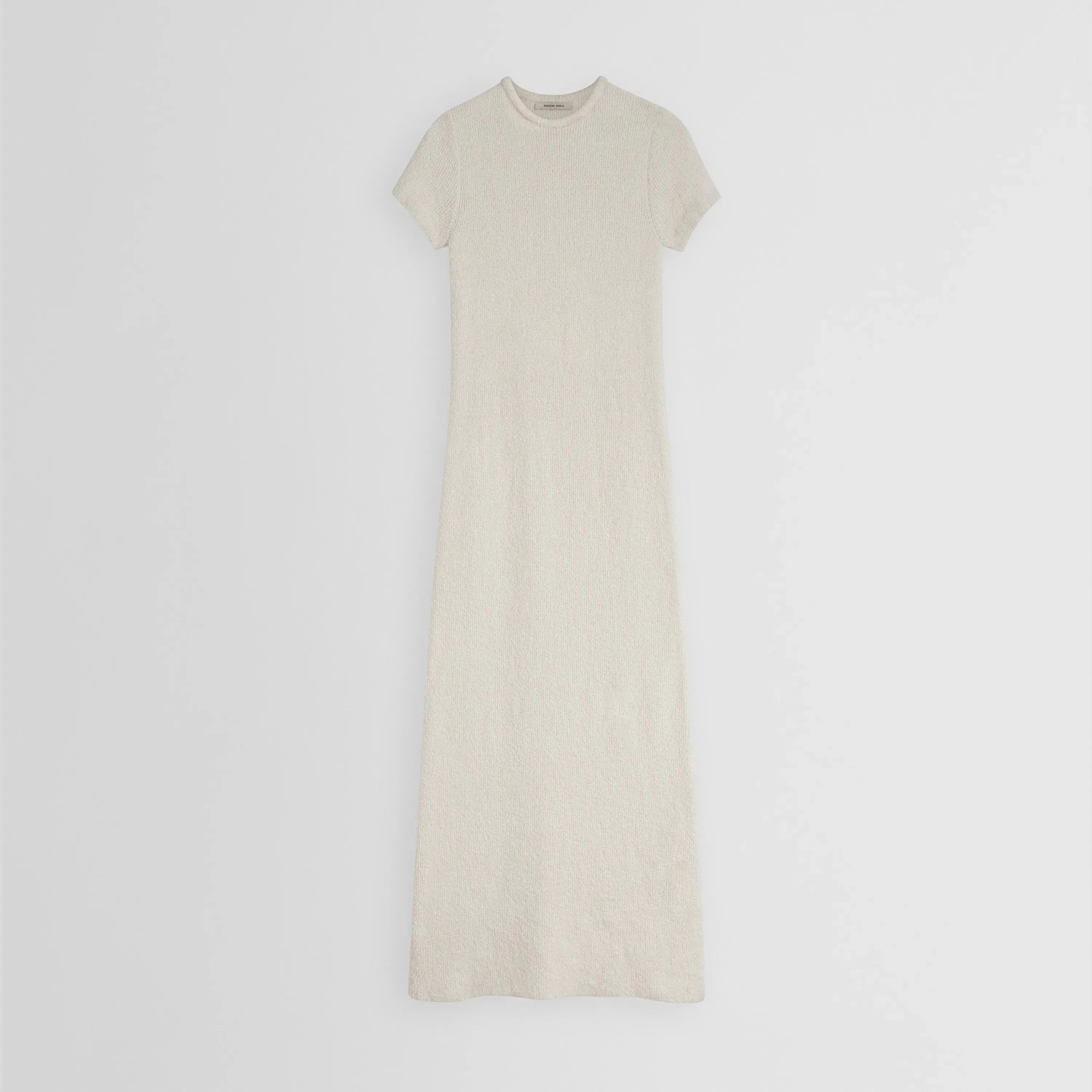TOWELLING T-SHIRT DRESS | cream cotton sponge