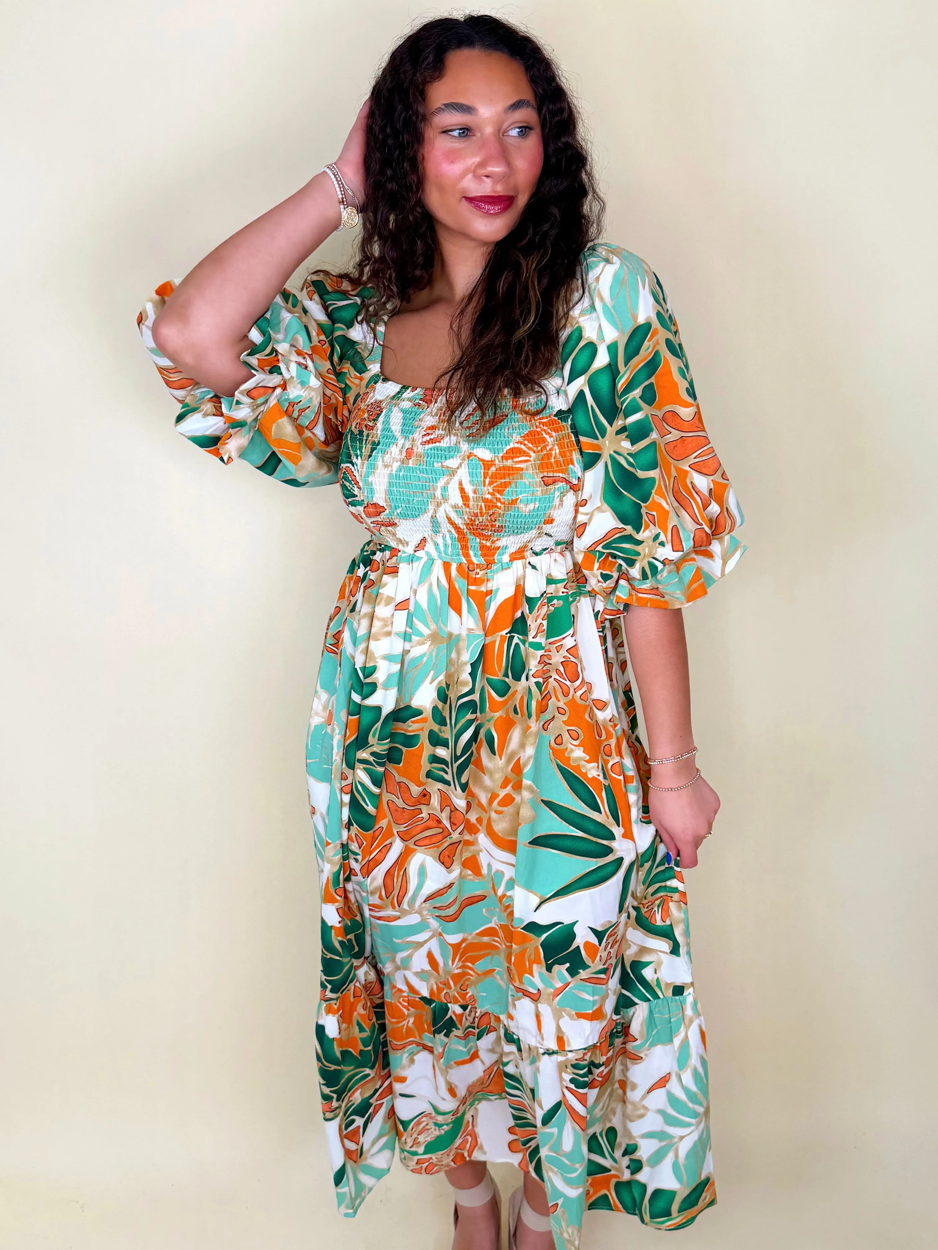 Tropical Tango Midi Dress
