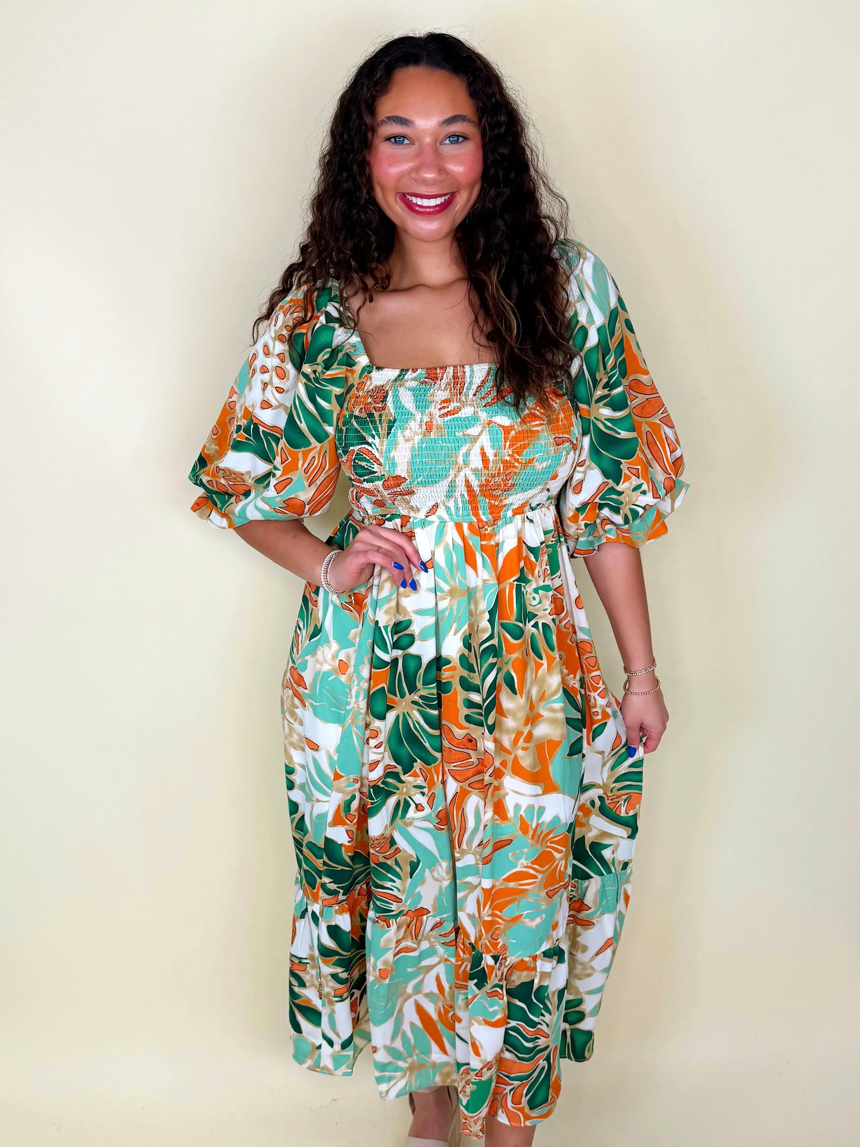 Tropical Tango Midi Dress