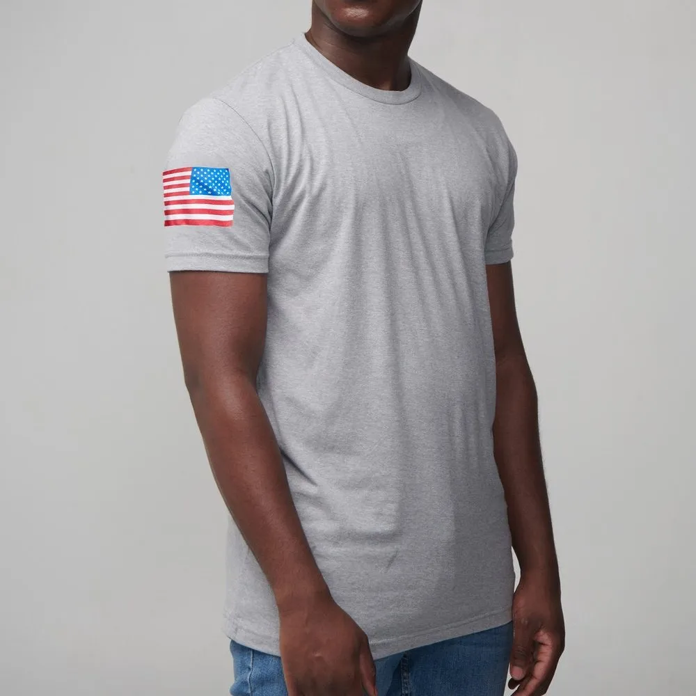 USA Flag Basic T-Shirt - Dark Heather Gray