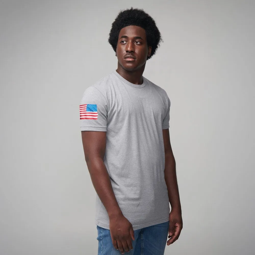 USA Flag Basic T-Shirt - Dark Heather Gray